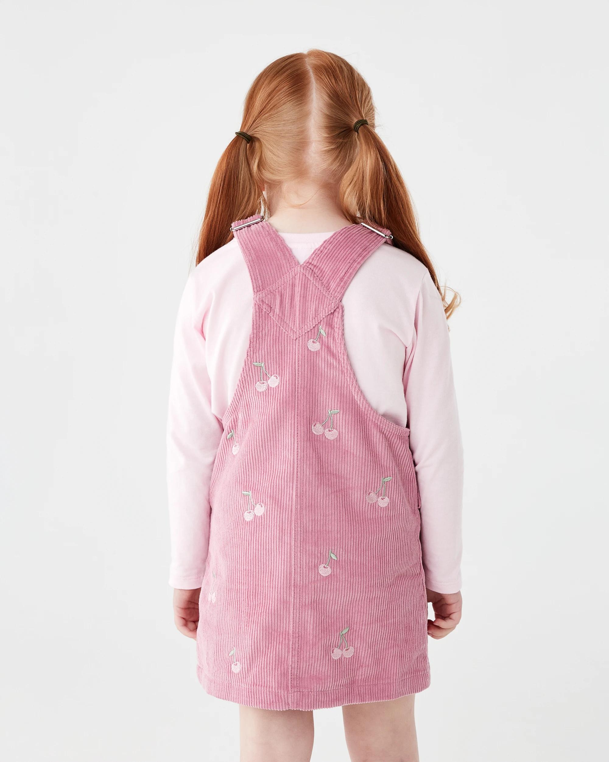 2 Pinafore Dress Set Pnk Cherry, 2 of 8