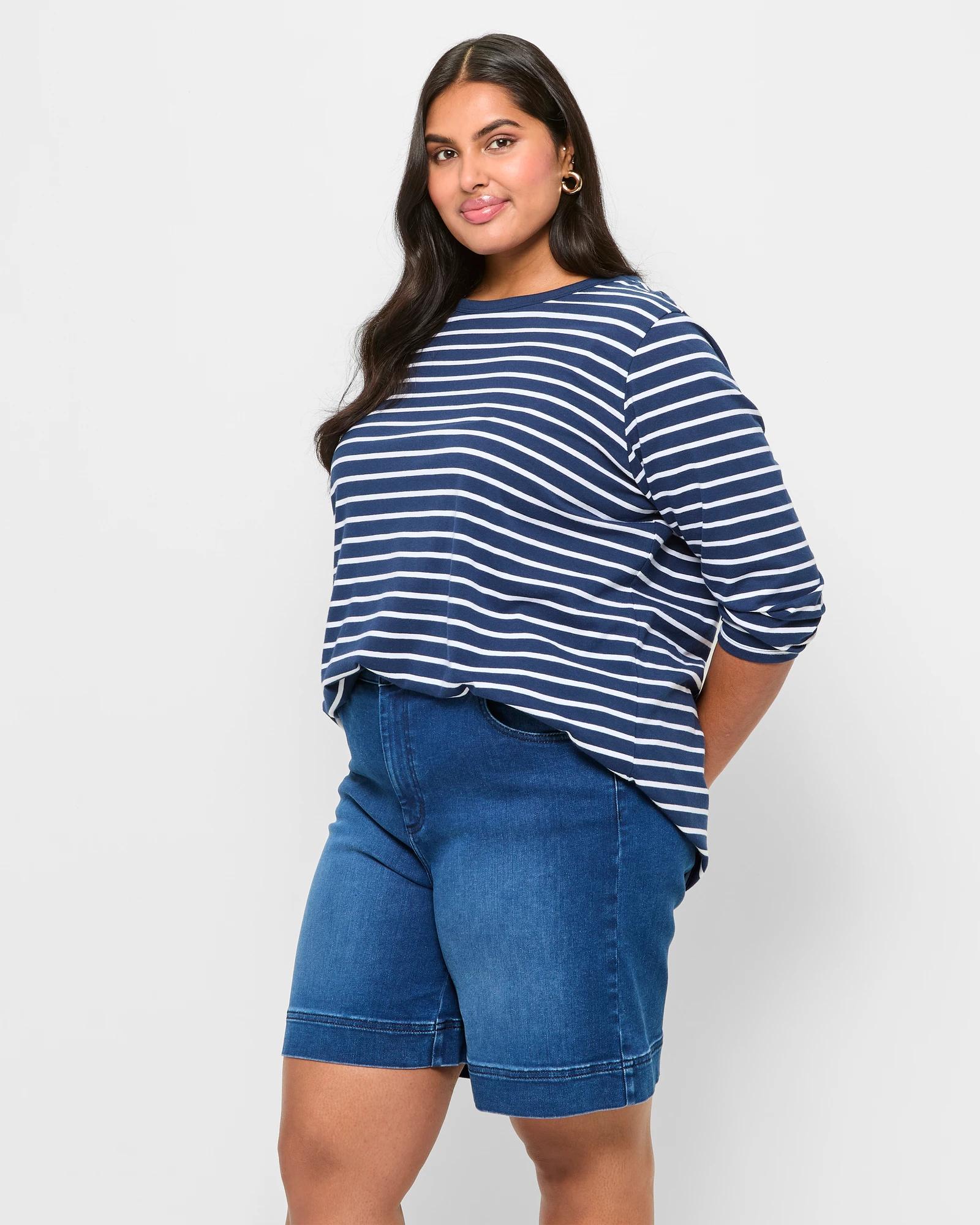 3 Target Plus Size Denim Shorts 70'S VINTAGE BLUE, 3 of 5