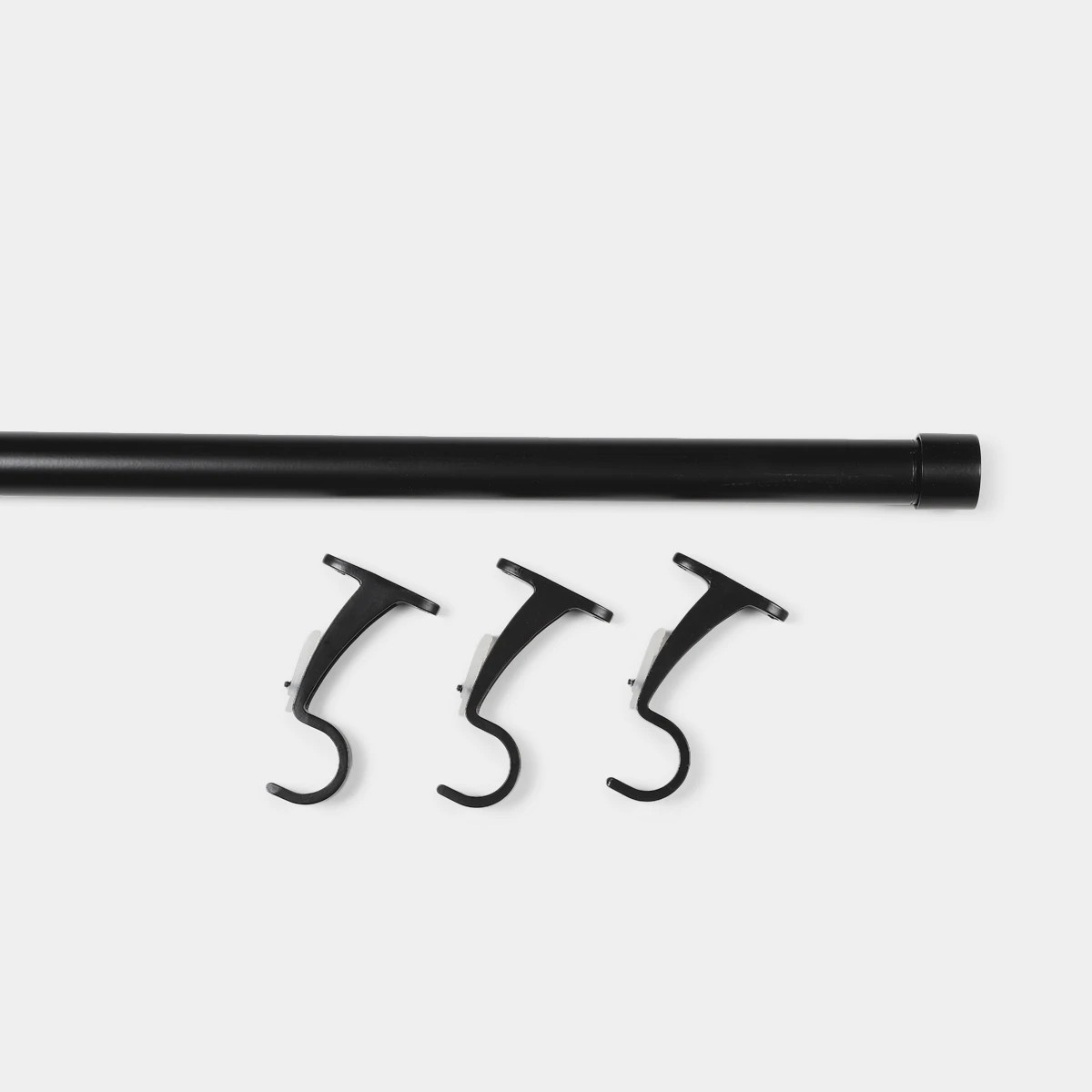 2 Extendable Curtain Rod Set - Black, 2 of 3