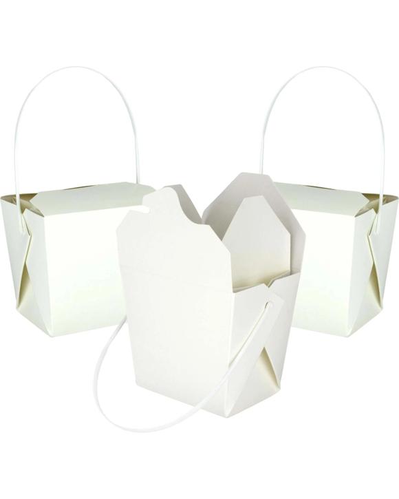 Durmaz Paper Noodle Boxes 7.5cm x 5.5cm x 8.5cm Pack of 4 - White