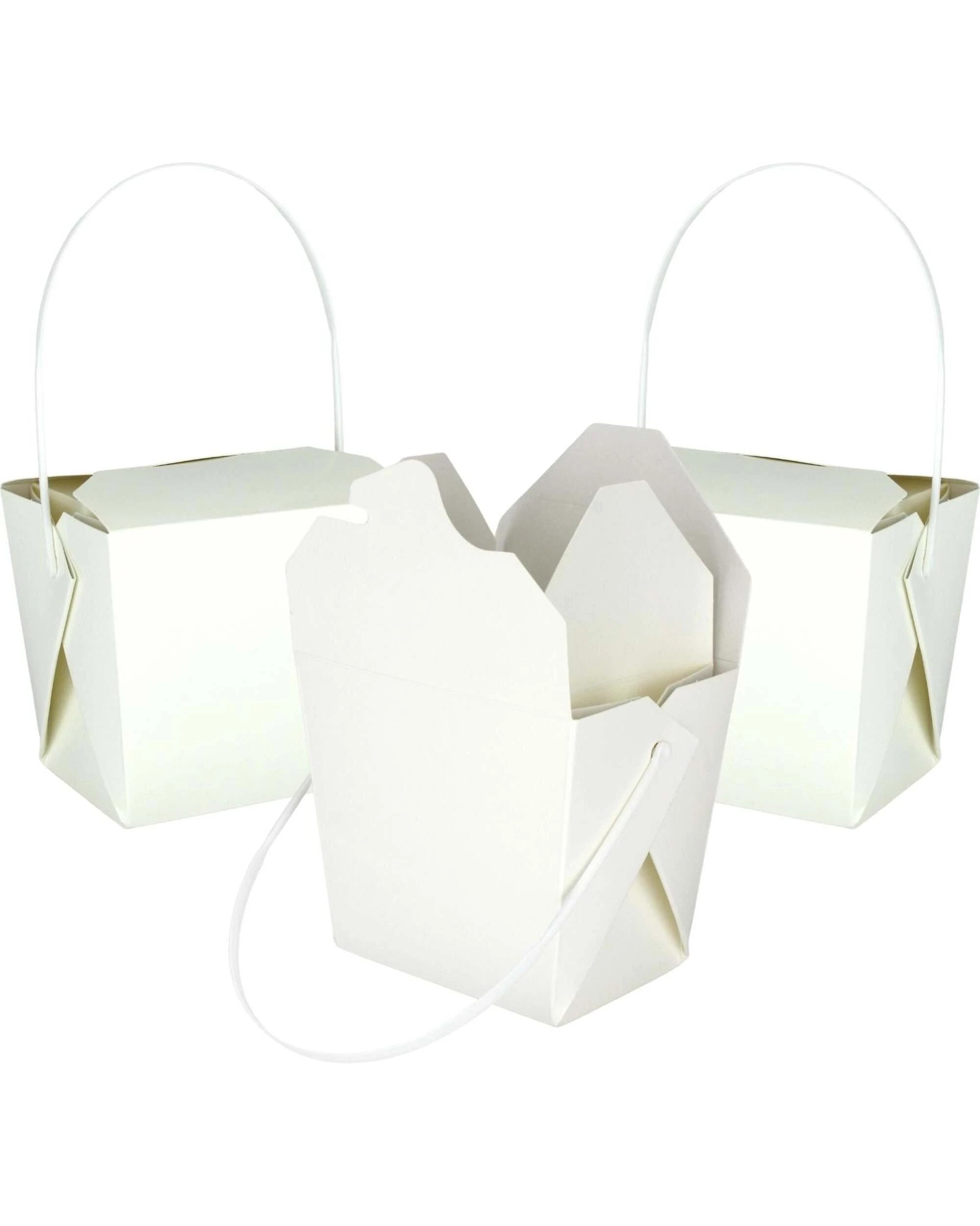 1 Durmaz Paper Noodle Boxes 7.5cm x 5.5cm x 8.5cm Pack of 4 - White, 1 of 3