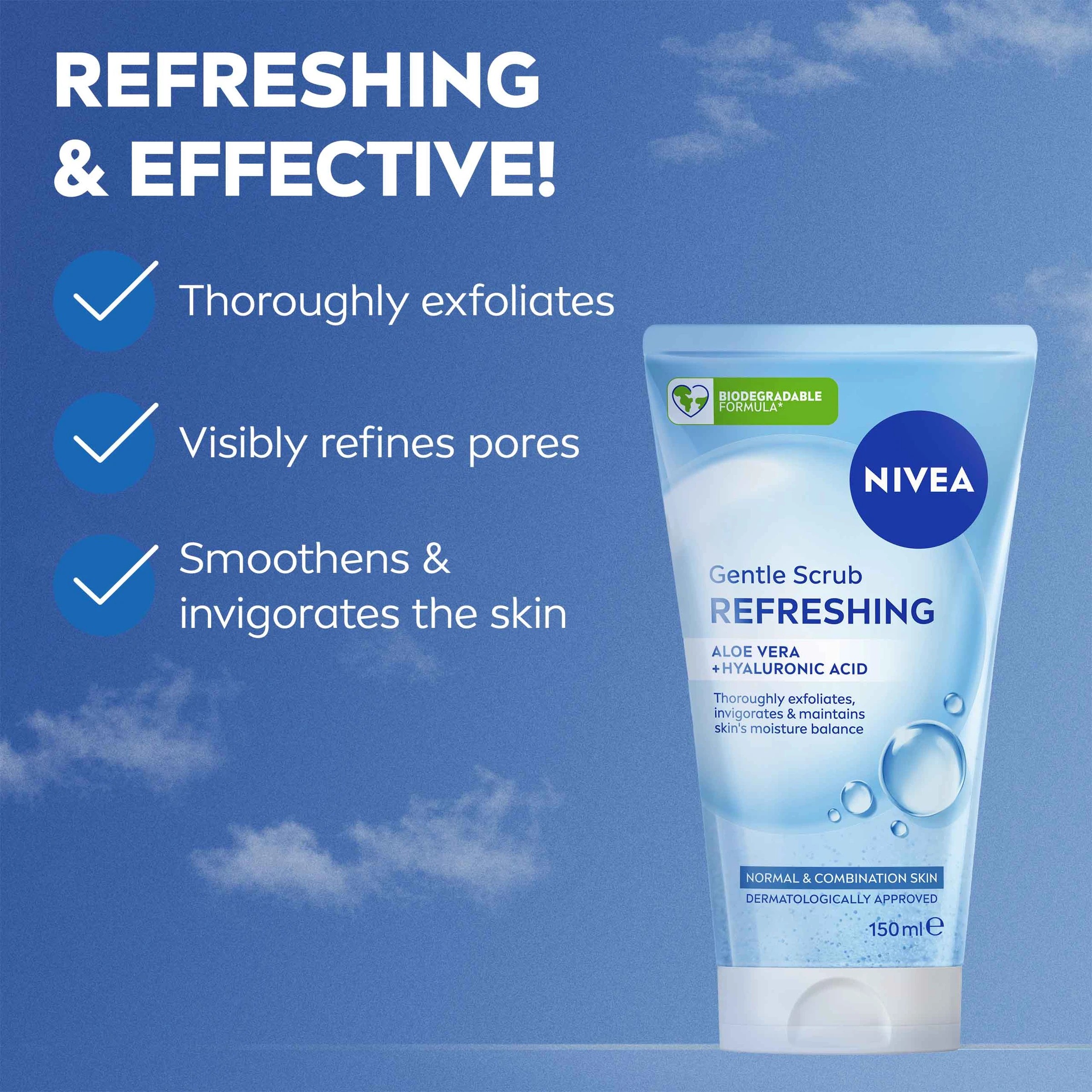 8 NIVEA Refreshing Gentle Scrub 150ml - Aloe Vera & Hyaluronic Acid, 8 of 9