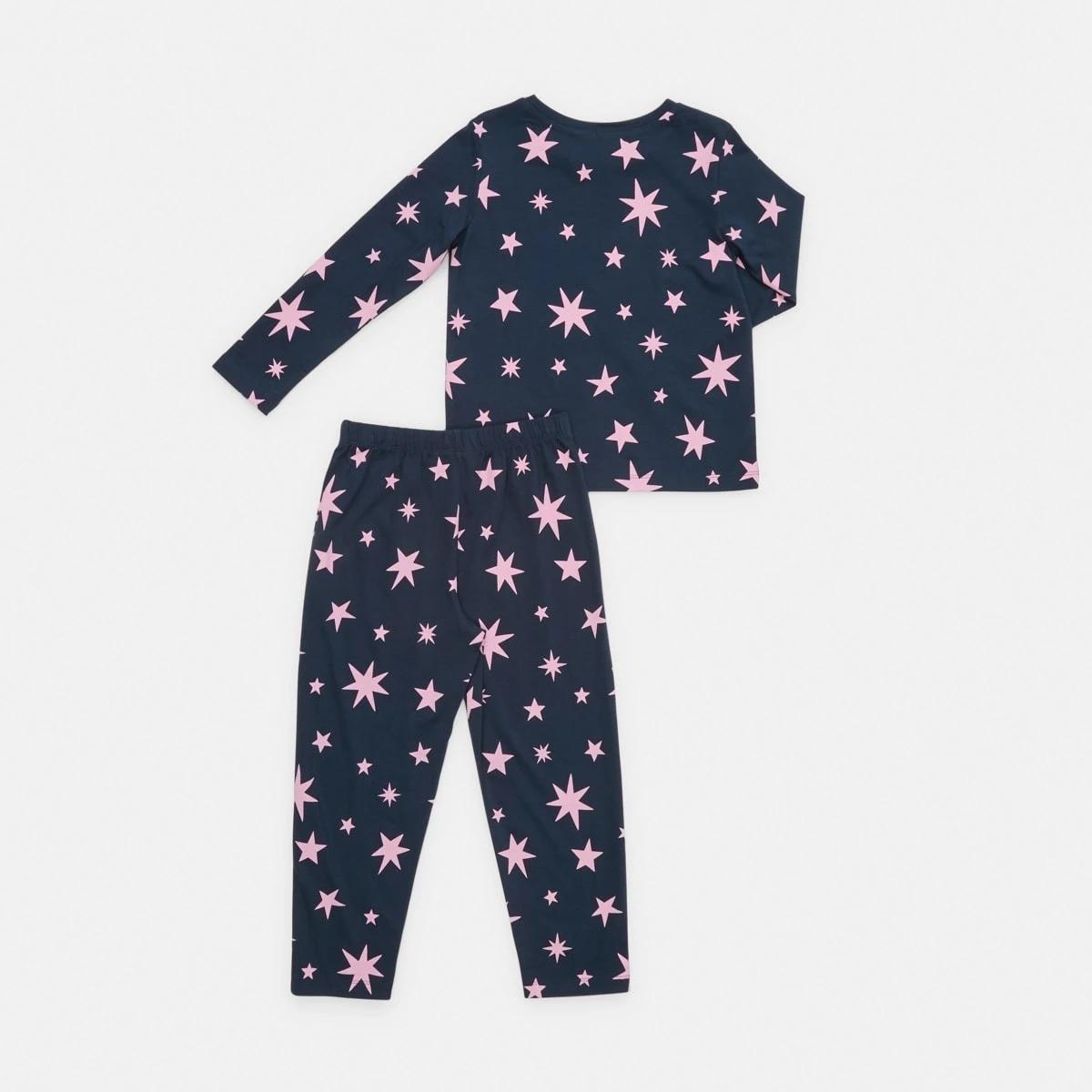 6 Knit Pyjama Set Nvy Stars, 6 of 8