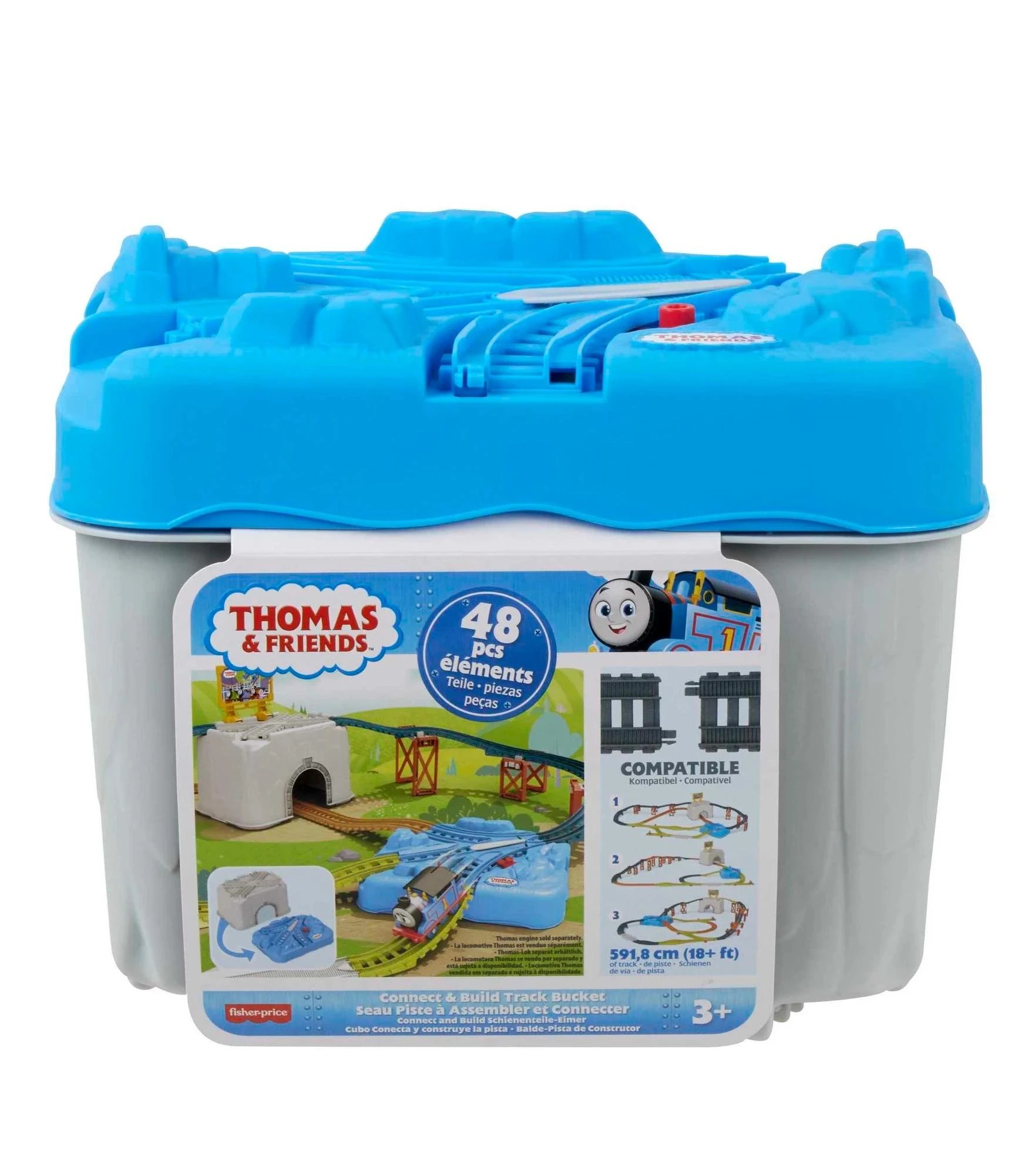 1 Thomas & Friends Connect & Build Track Bucket - Blue, 1 of 6