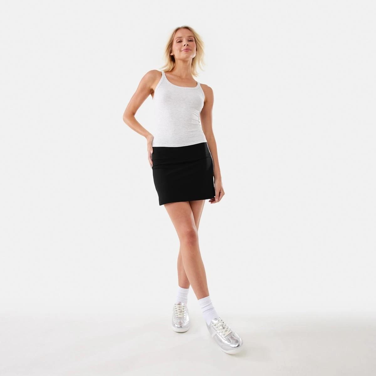 2 Side Stripe Mini Skirt Black, 2 of 5