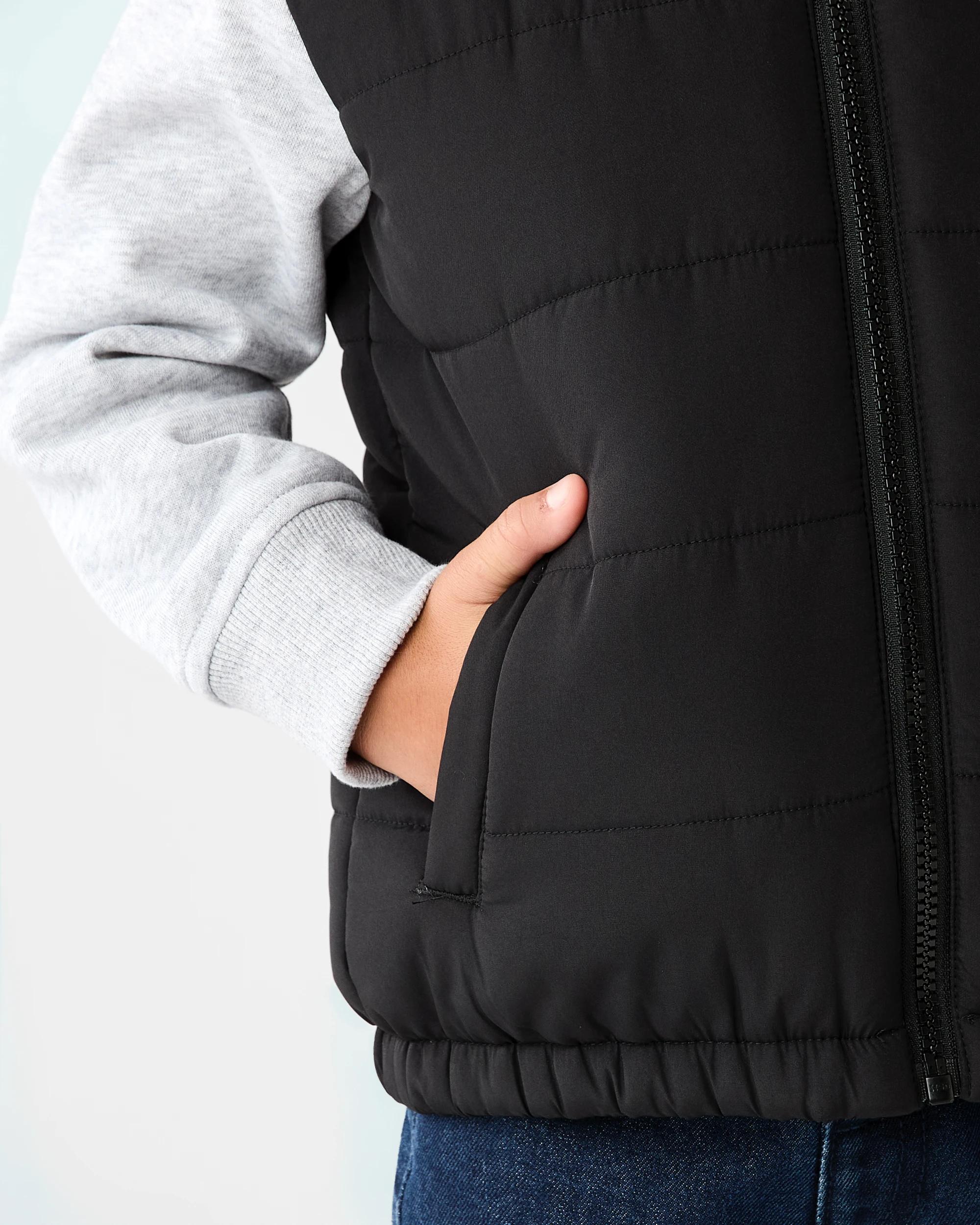 5 Fleece Sleeve Jacket Black, 5 of 6