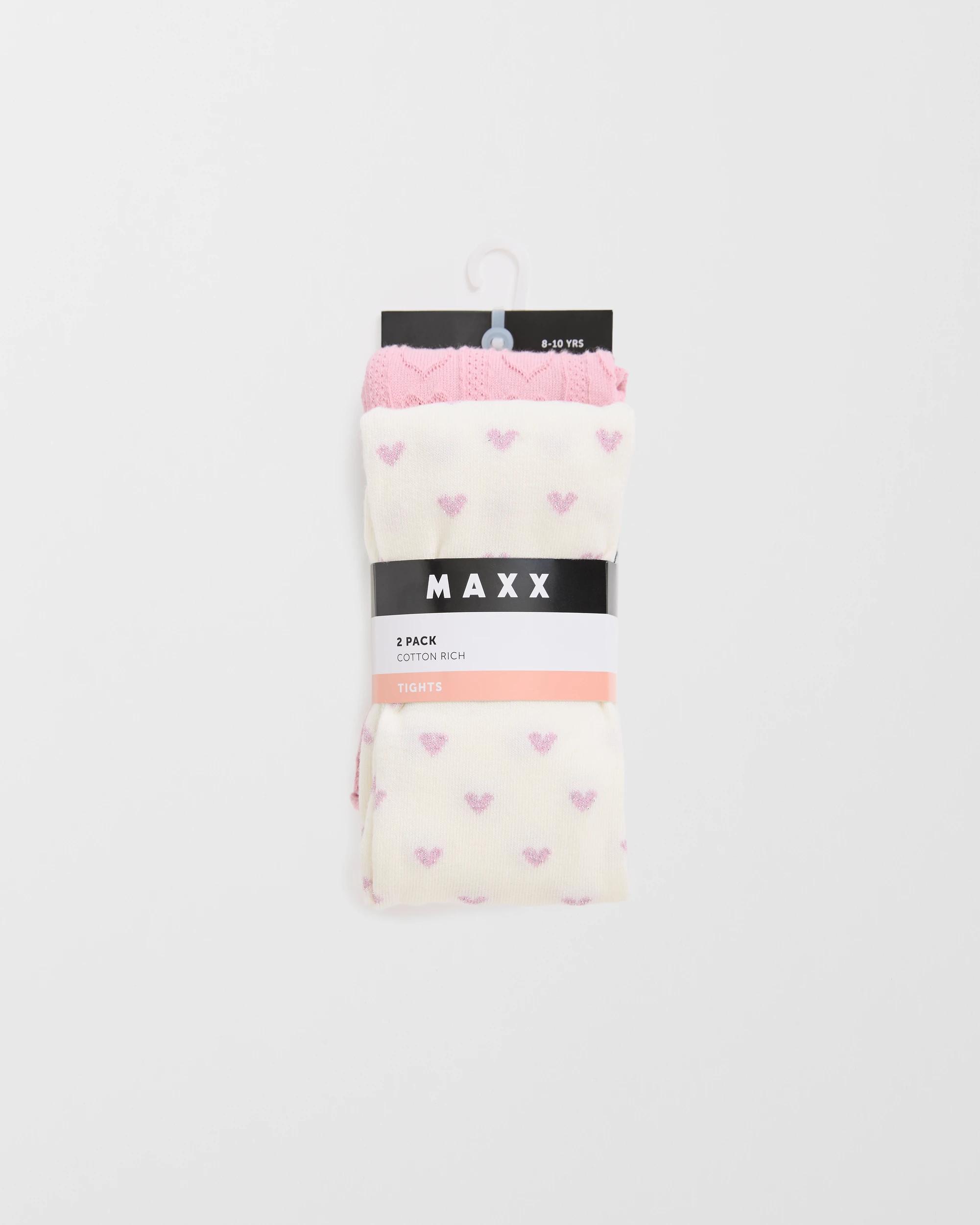 3 Maxx Australian Cotton Blend 2 Pack Girls Casual Tights BLEACHED MAUVE, 3 of 3
