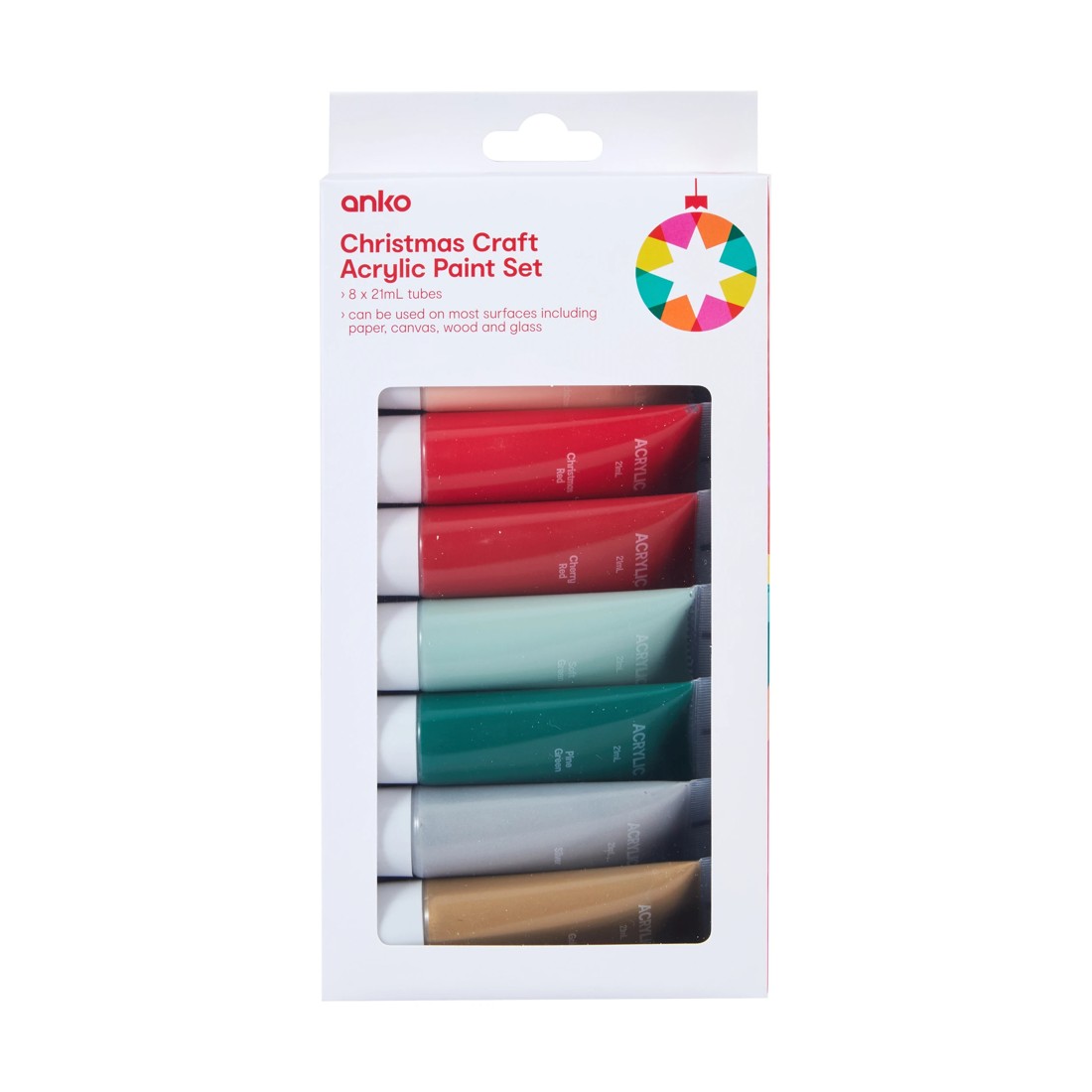 1 8 Pack Christmas Craft Acrylic Paint Set, 1 of 3