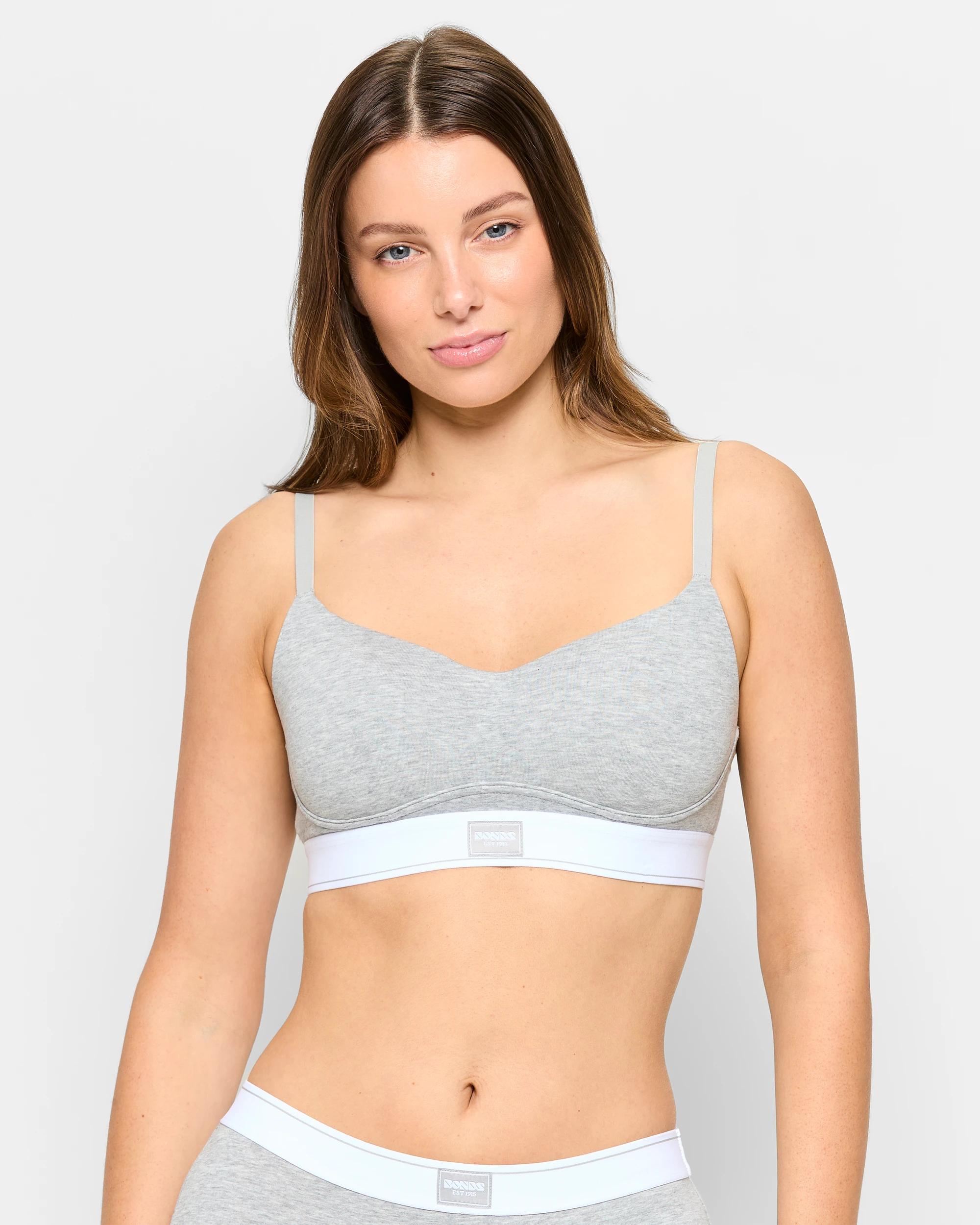 1 Originals Wirefree Bra - Bonds GREY MARLE SLUB HEARTLAND, 1 of 4