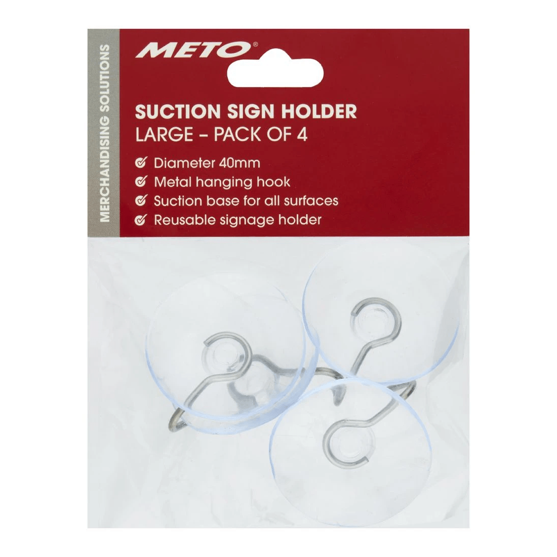2 Meto Suction Sign Holders 40mm 4 Pack, 2 of 2