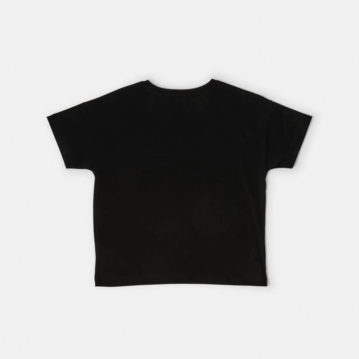 8 Short Sleeve Cropped Print T-shirt Tour Black, 8 of 8