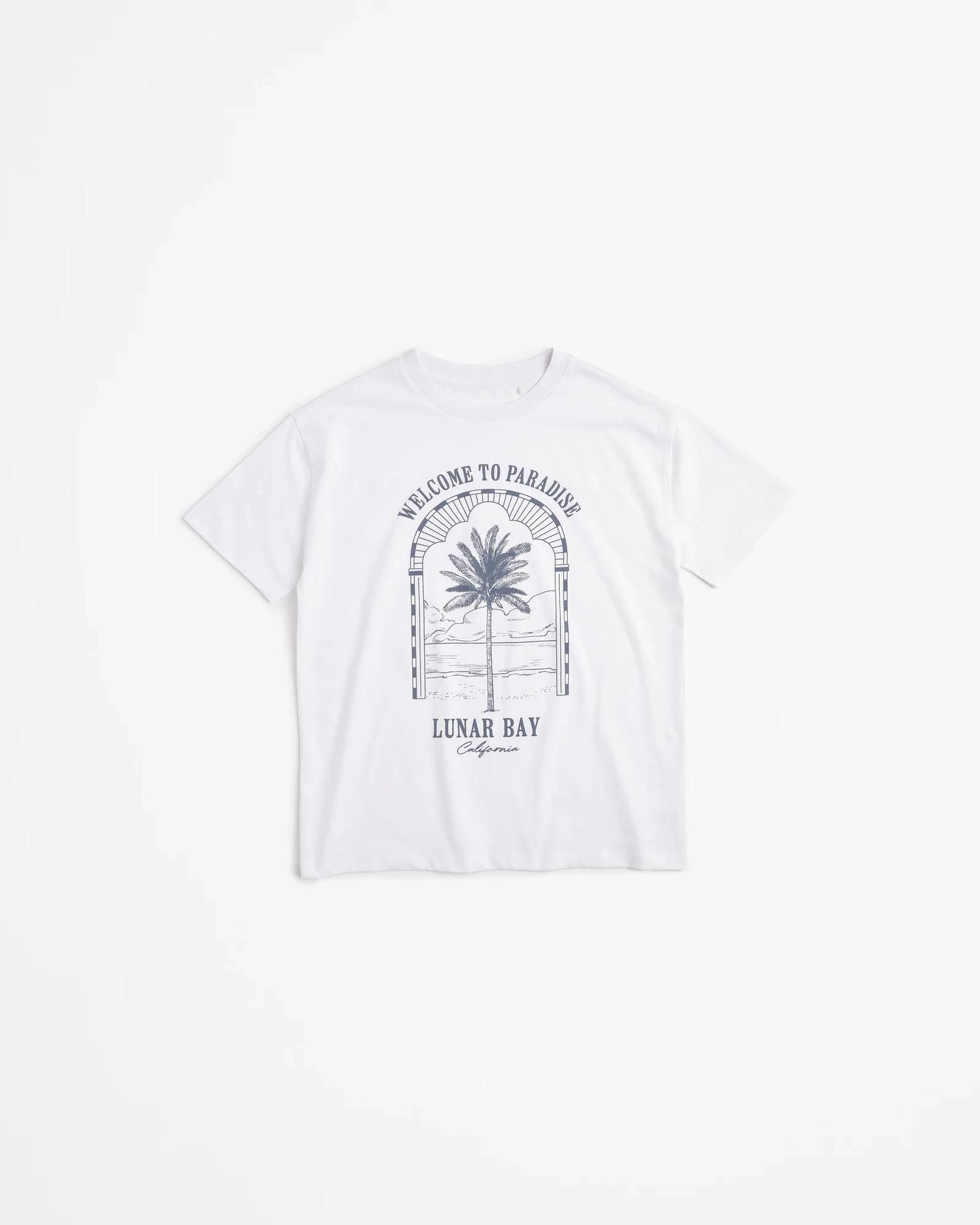 1 Target Australian Cotton Longline Print T-shirt WHITE PARADISE, 1 of 3