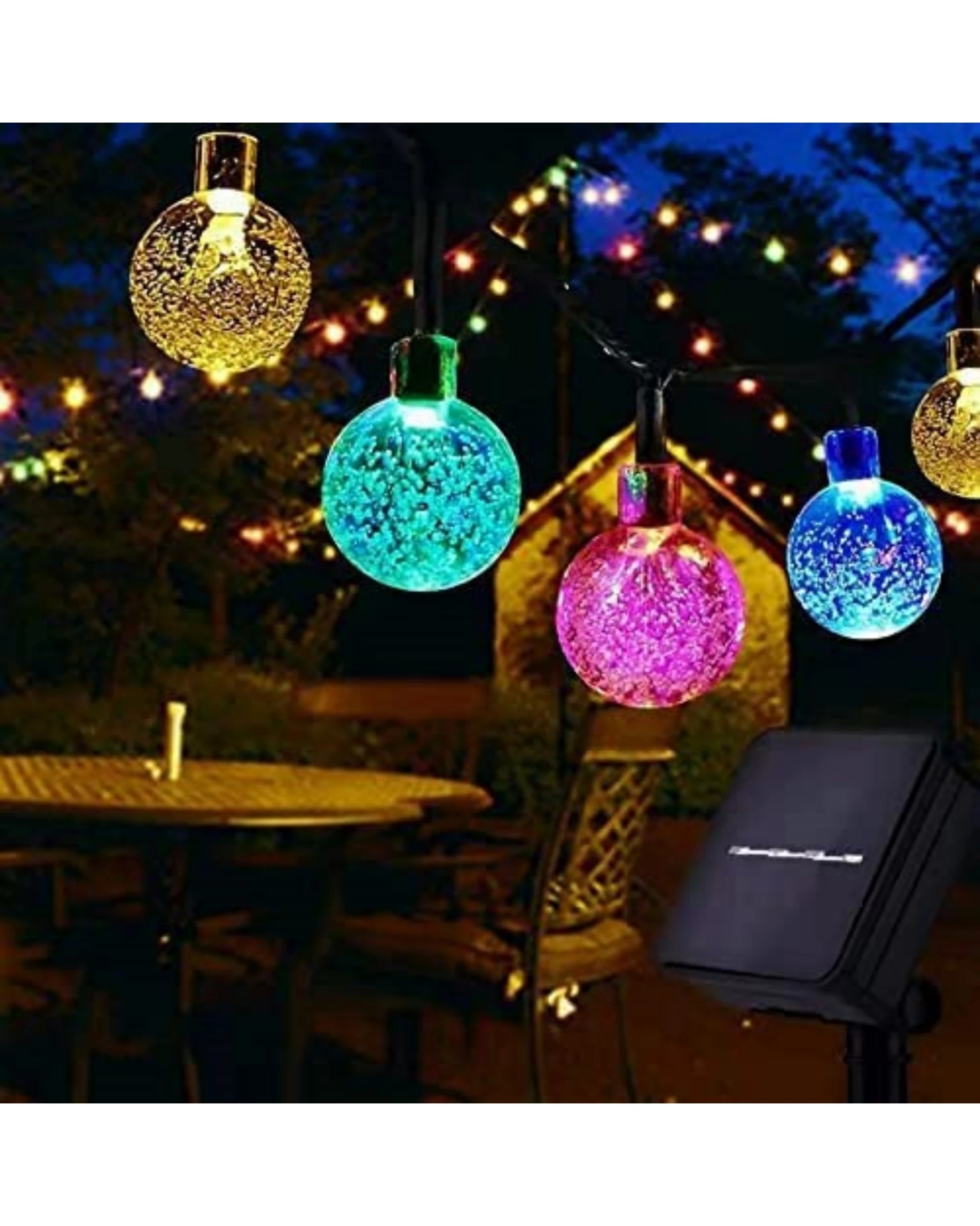 2 Advwin 12M 100 LED String Fairy Lights Solar Powered 8 Modes Christmas Outdoor/Indoor, 2 of 3