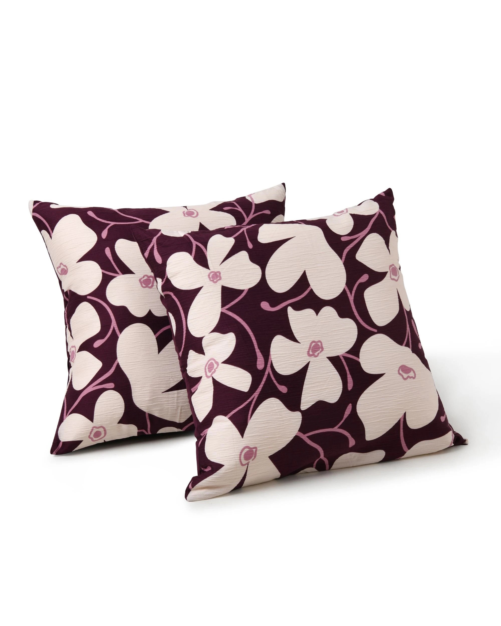 2 Dreamaker Ezra Floral Printed European Pillowcase Twin Pack - Cherry, 2 of 3