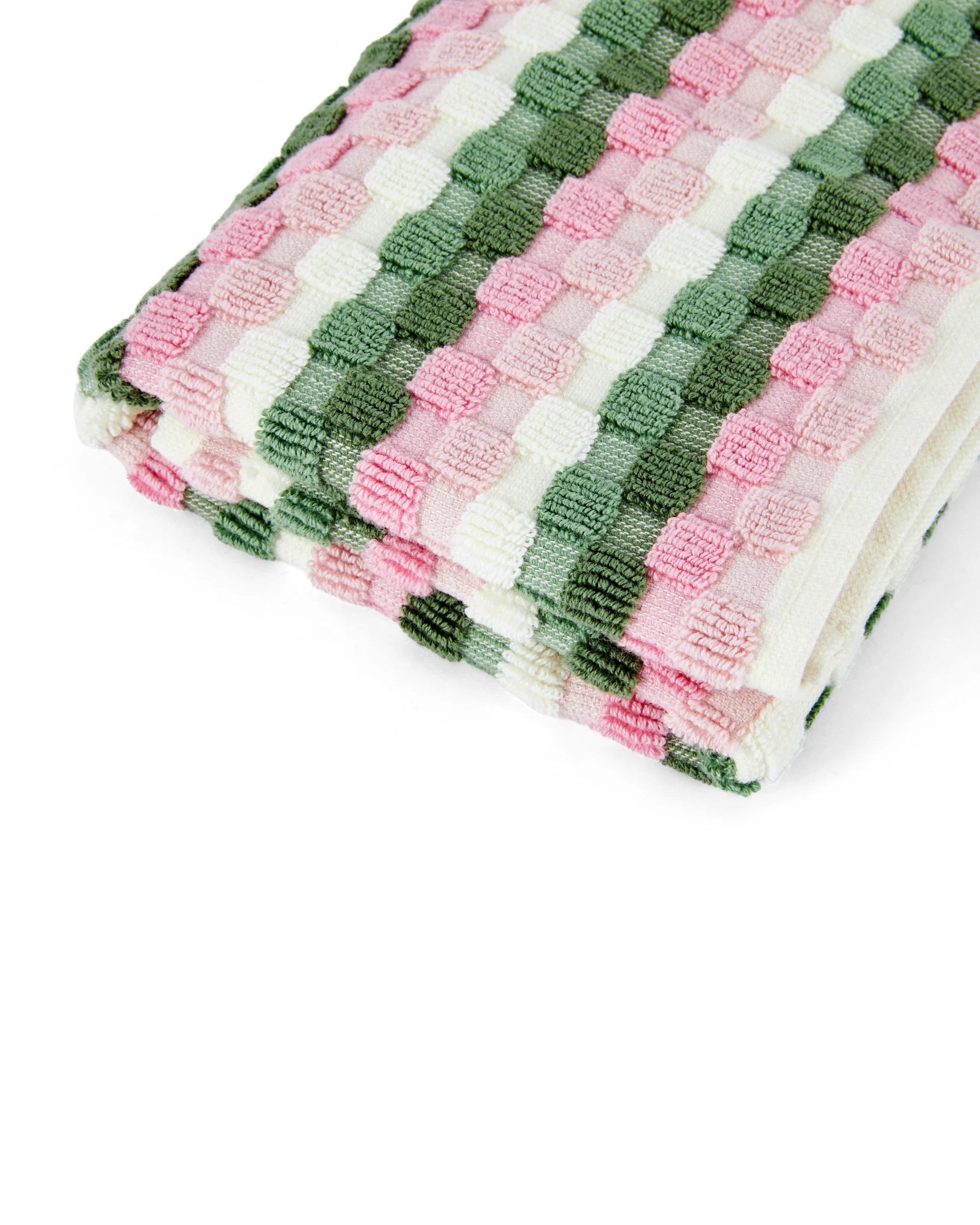 4 Popcorn Cotton Hand Towel - Pink and Green, 4 of 5