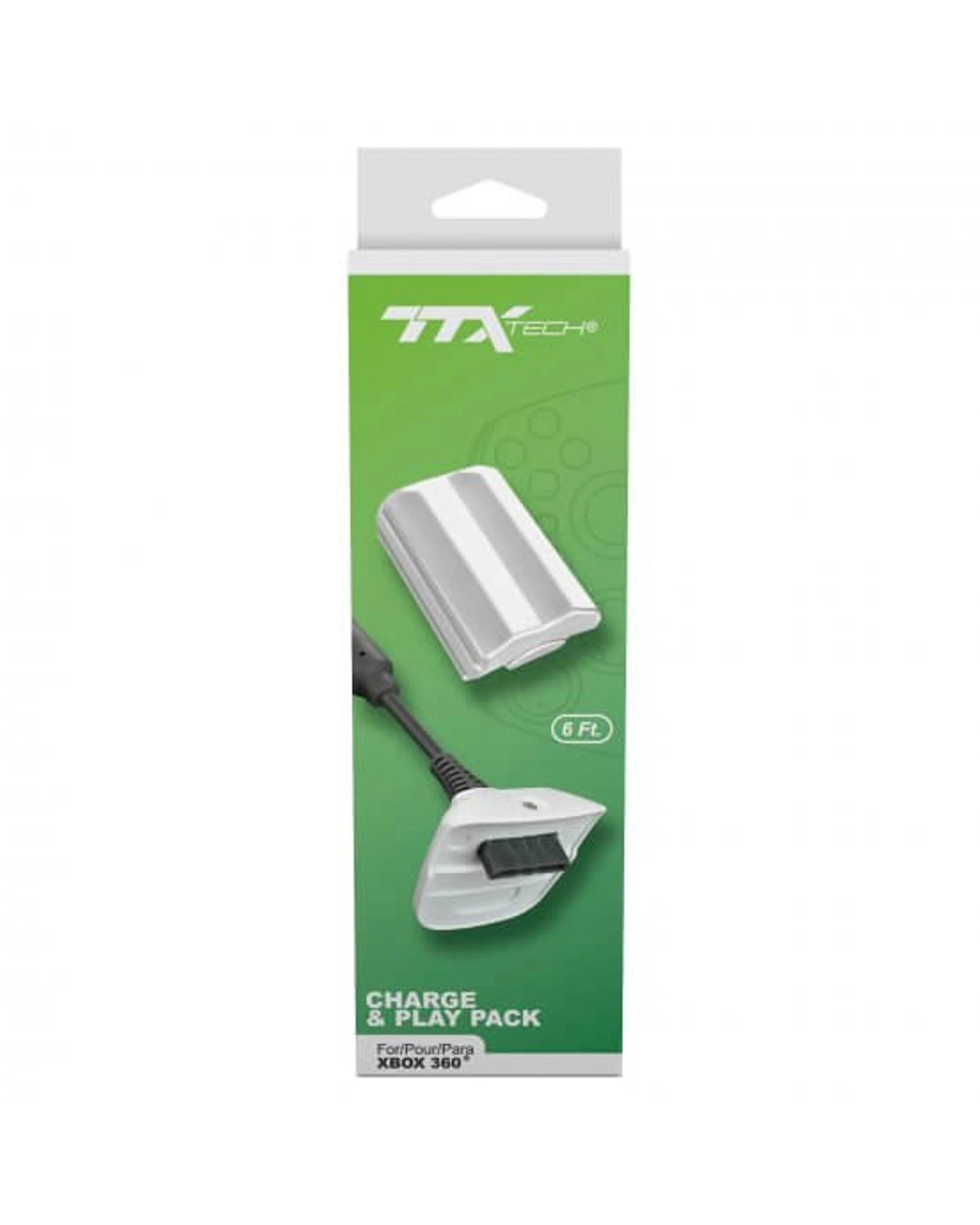 1 TTX Tech Charge and Play Pack for Xbox 360 - White, 1 of 1