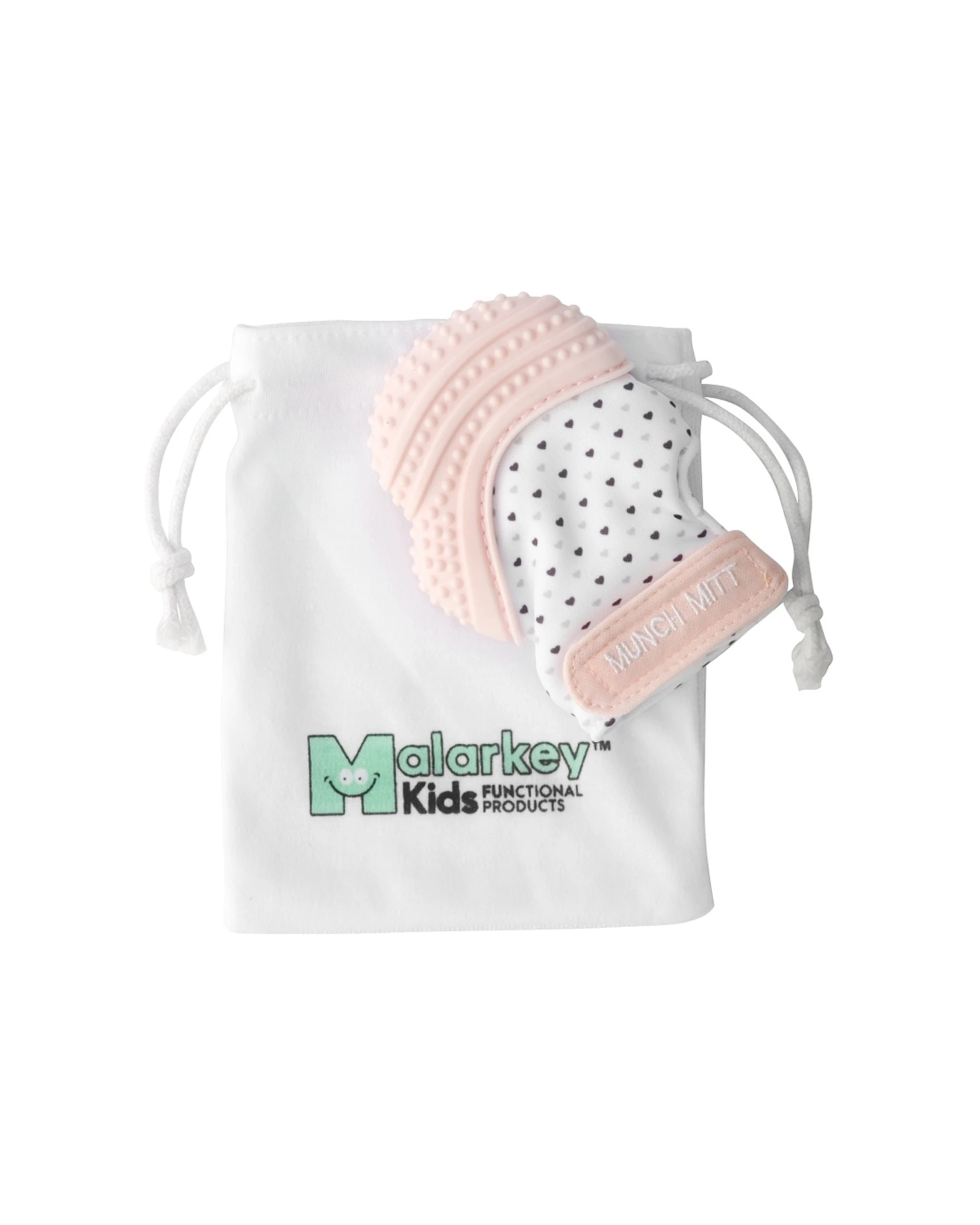 3 Malarkey Kids Munch Mitt Teething Mitten Sensory Silicone Infant Wearable Pastel - Pink, 3 of 3