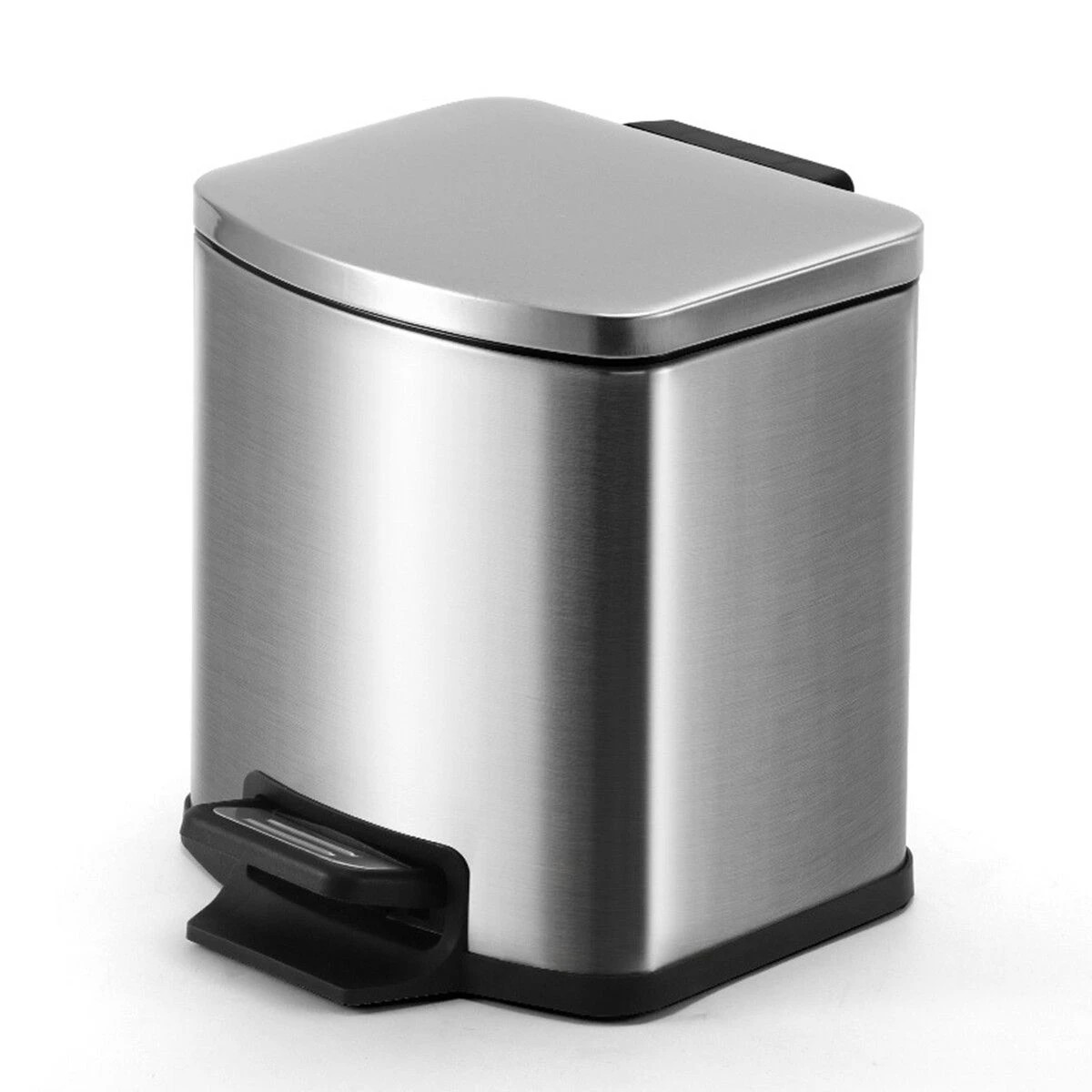 2 AUSWAY 9L Small Rubbish Pedal Bin stainless steel waste bin Square 9L capacity, 2 of 6
