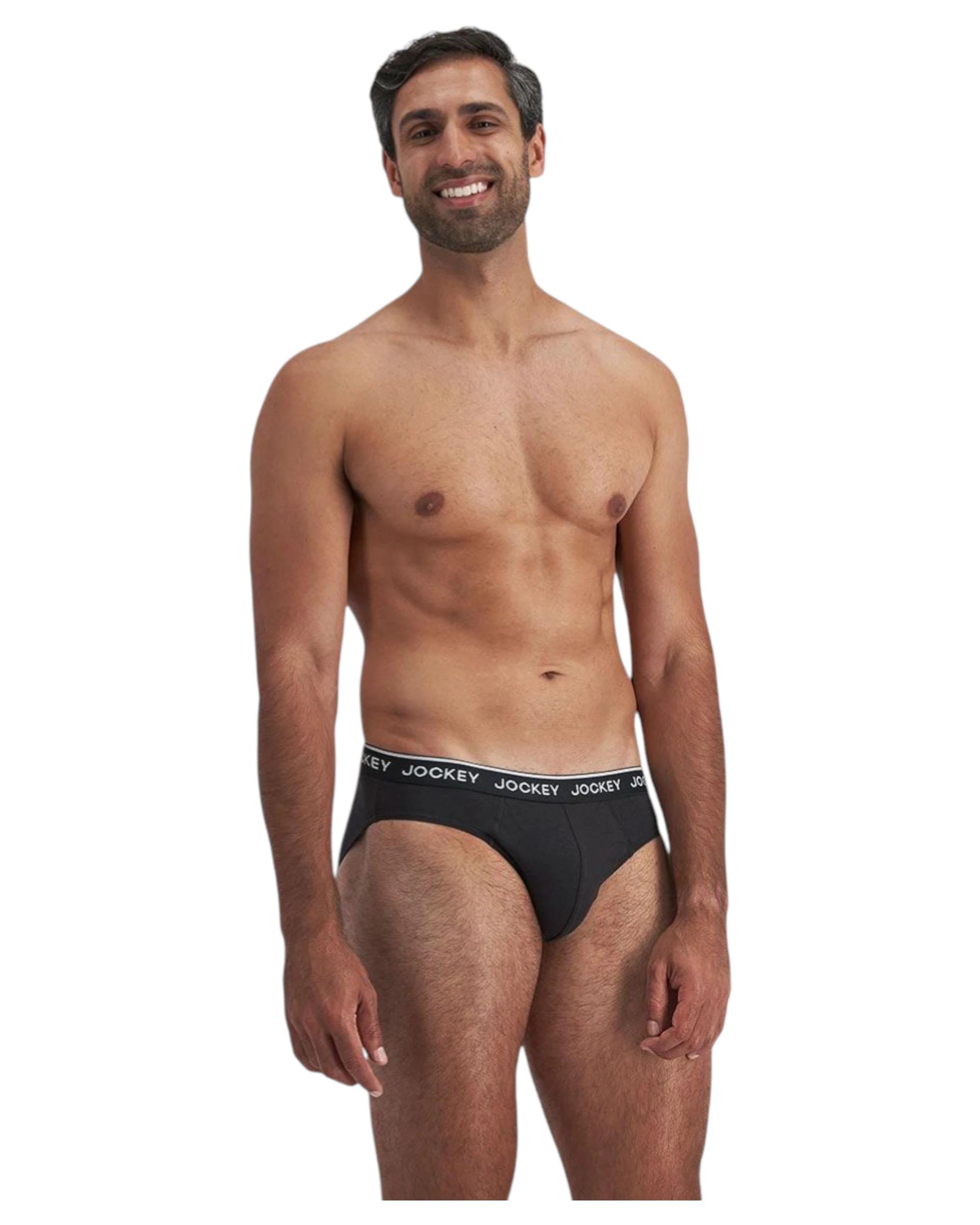 6 Jockey 12 Pack Elastic Cotton Brief Underwear Black / Grey Undies BLACK/GREY, 6 of 10