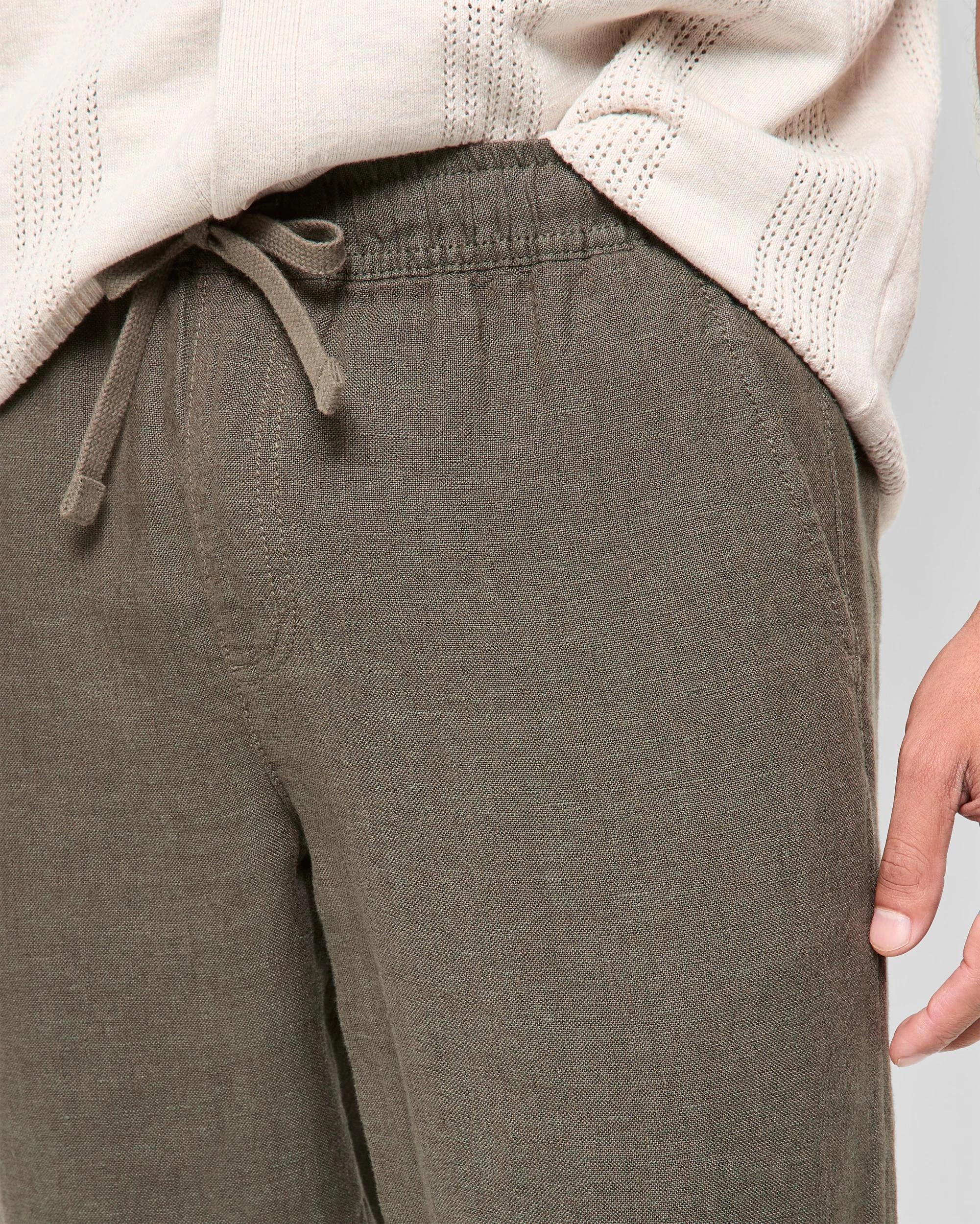 5 Target European Linen Pants DARK OLIVE, 5 of 10