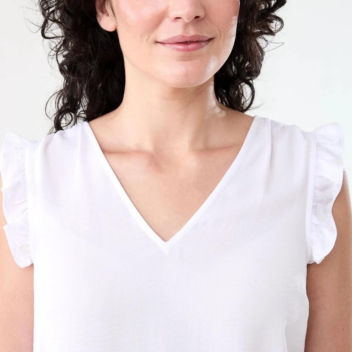 5 Sleeveless Frill Top WHITE, 5 of 6