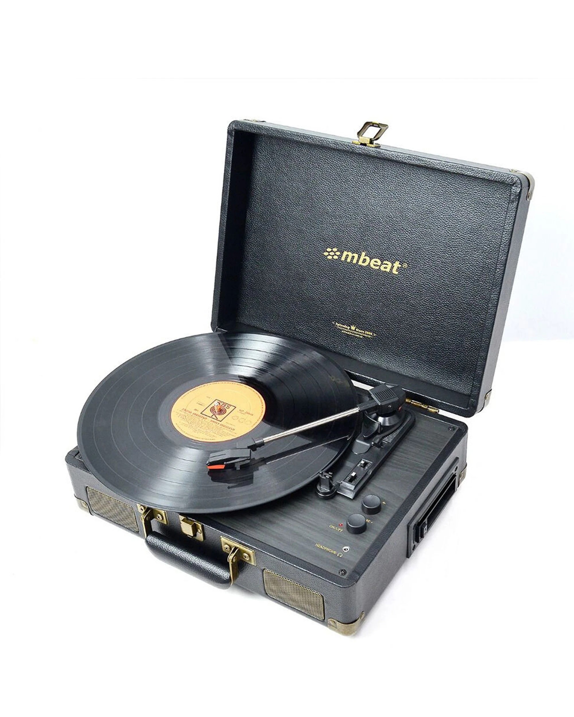 mBeat Uptown Retro 2 in 1 Turntable Player Bluetooth - Black - Kmart