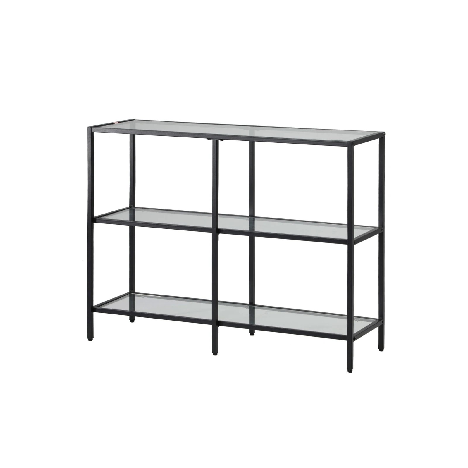 9 Oikiture Console Table Tempered Glass Sofa Table Hall Side Entry 3 Shelves
 - Black, 9 of 10