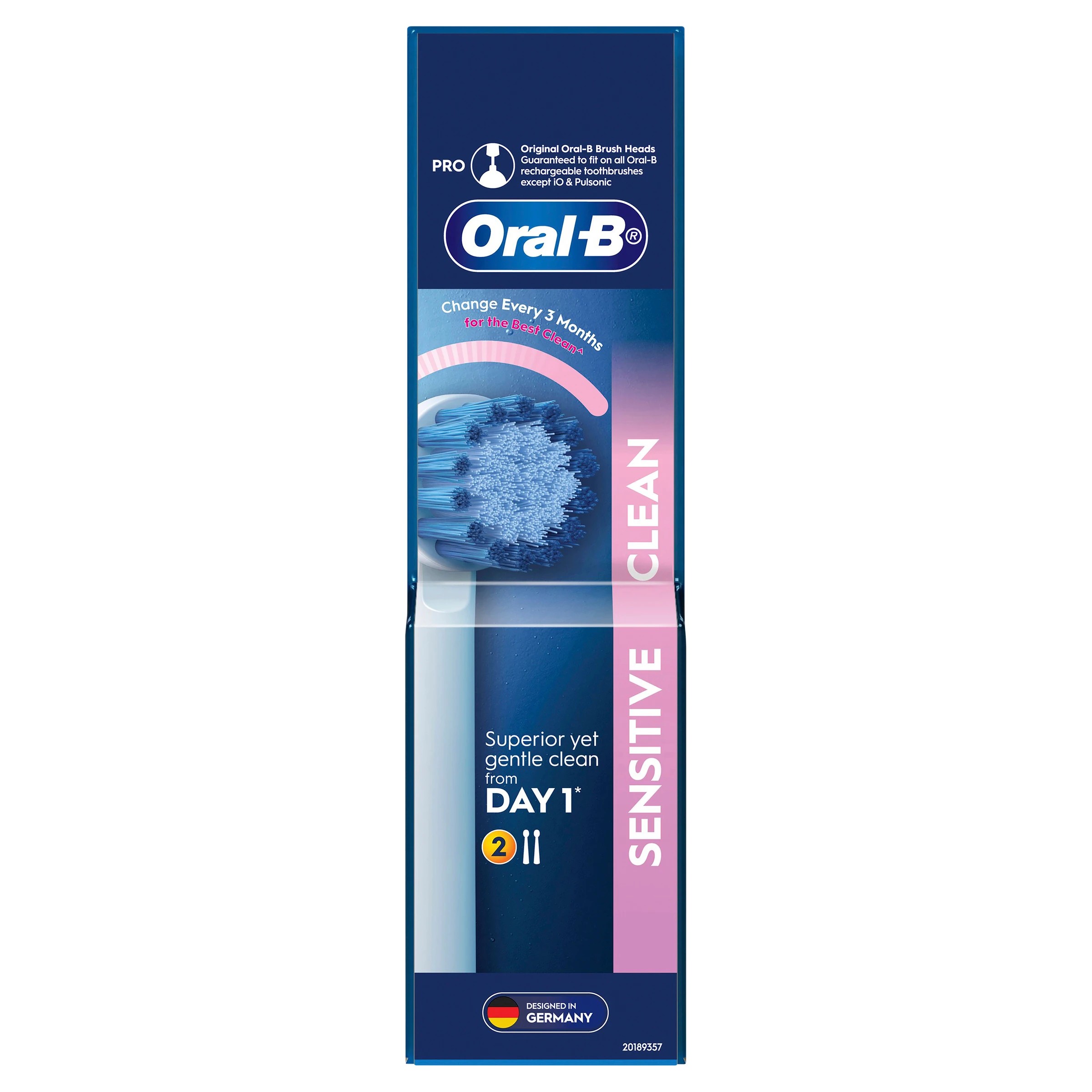 1 Oral-B 2 Pack Sensitive Clean Brush Heads, 1 of 9