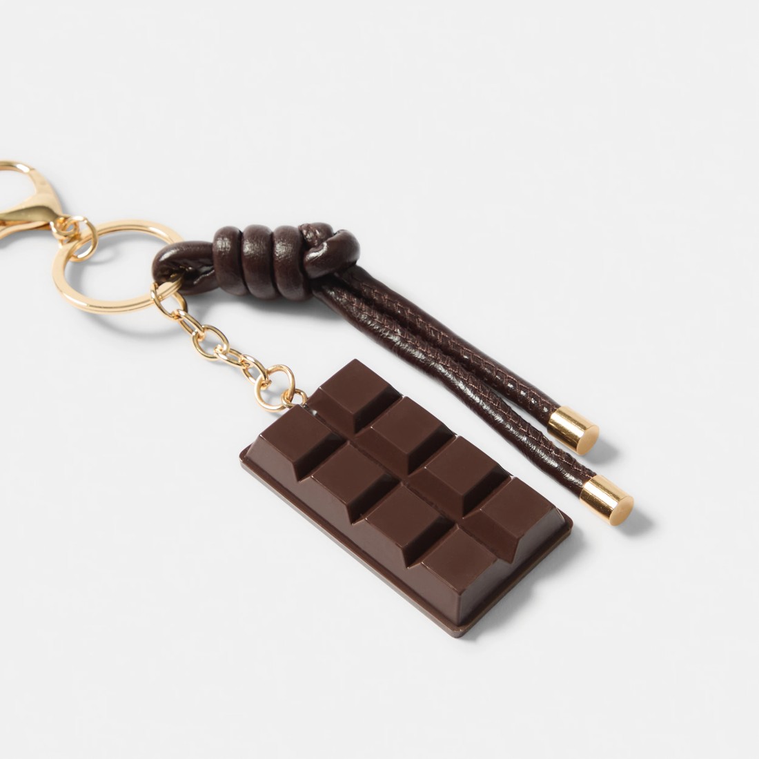 4 Chocolate Bag Charm Keyring - Brown and Gold Tone, 4 of 5