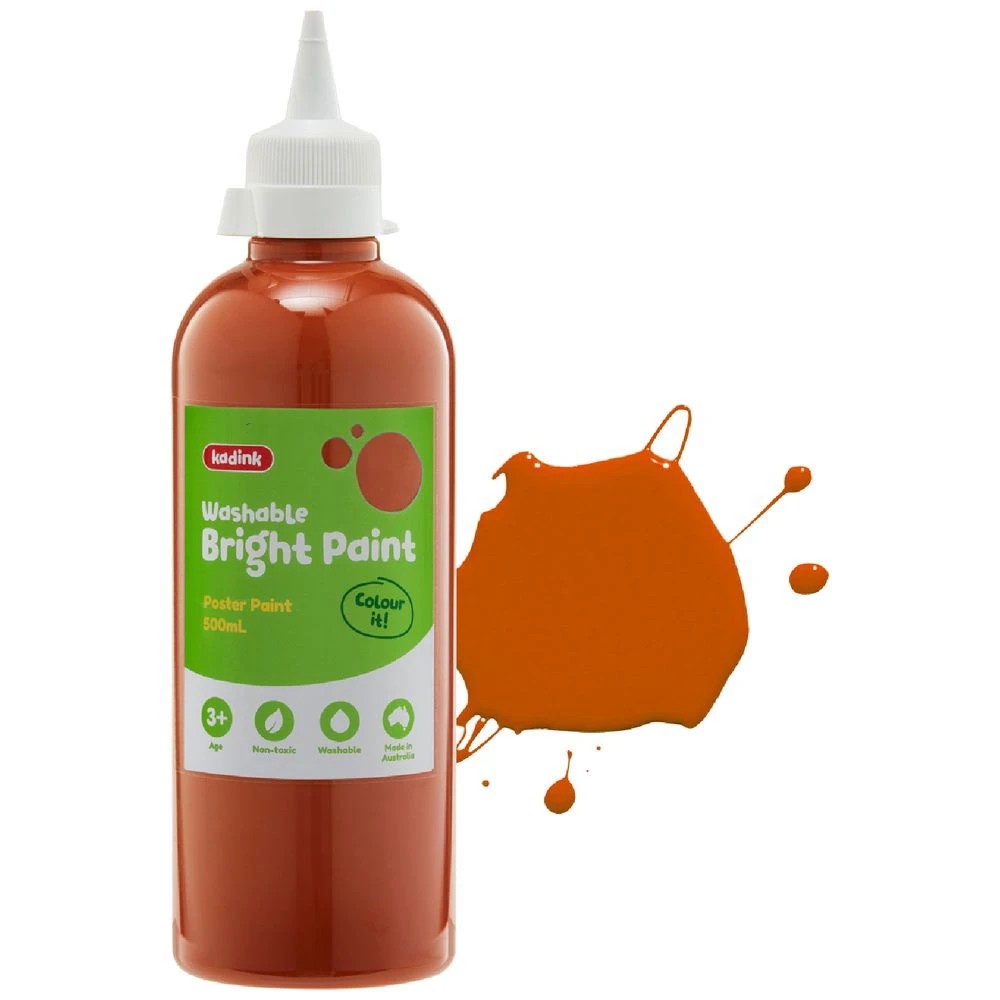 1 Kadink Washable Bright  Poster Paint 500mL Brown, 1 of 2