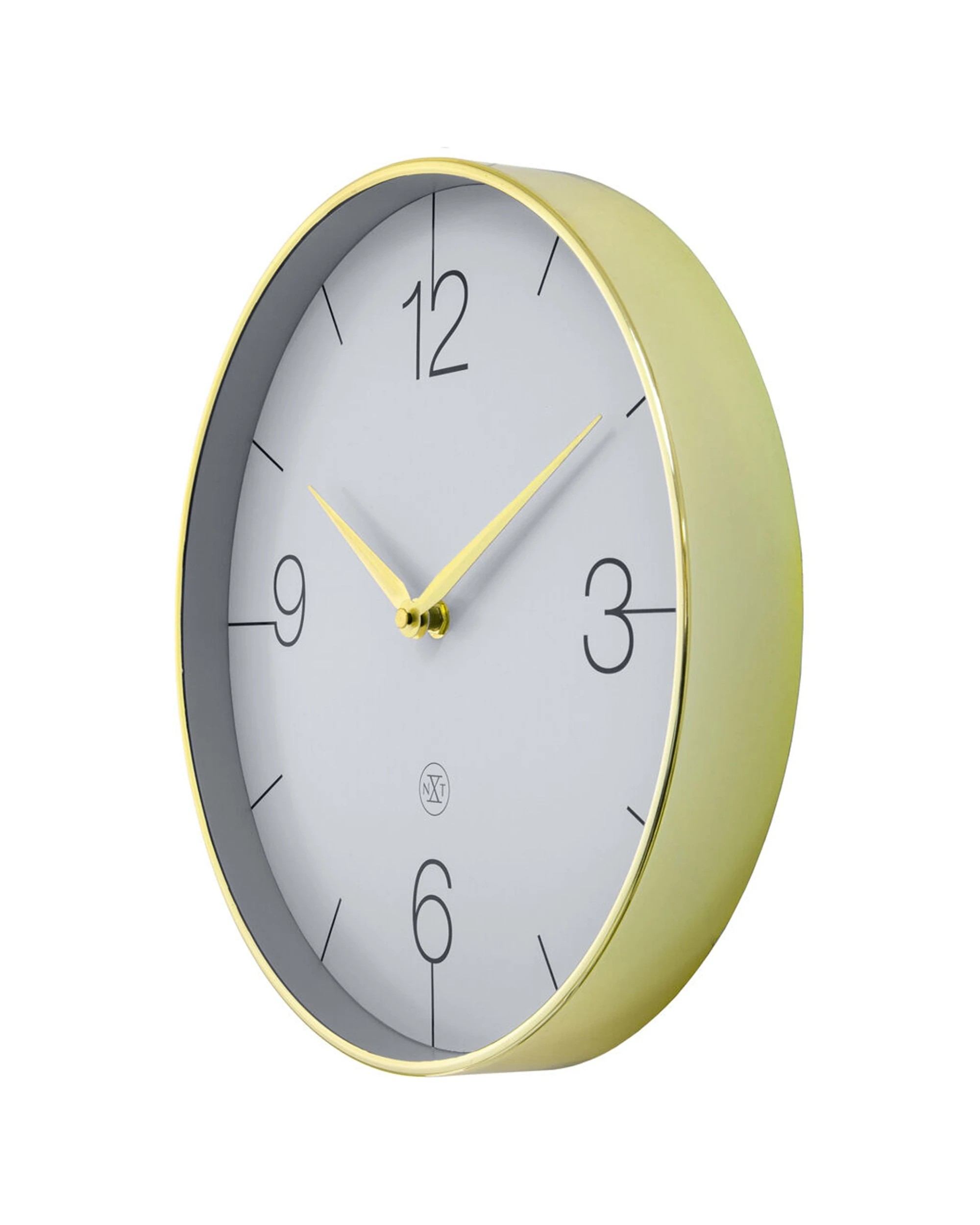 3 NexTime Analog Wall Clock Silent Elegant Minimalist Gold Edge 30cm - Grey, 3 of 5