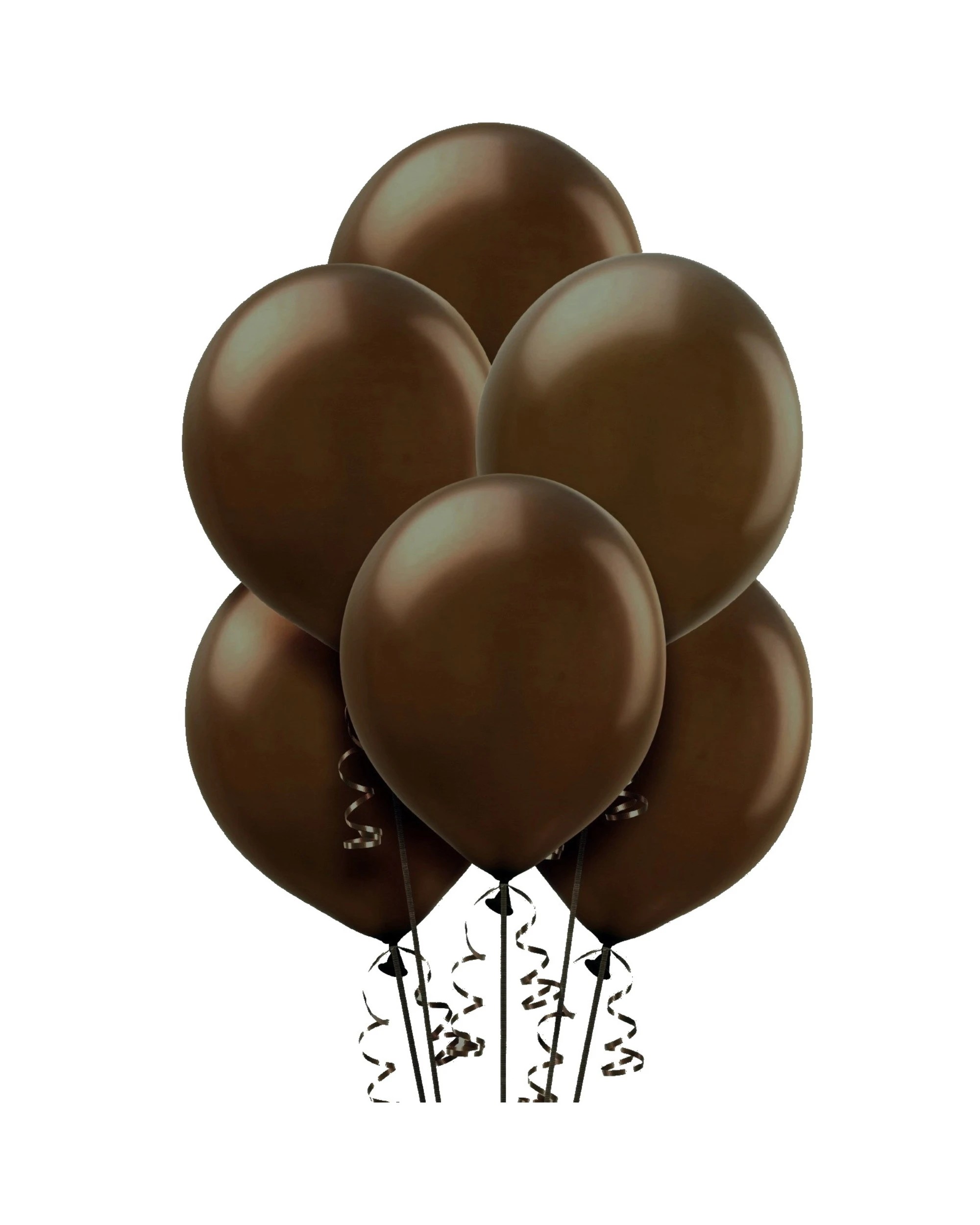 1 Unique Dark Brown Latex Round Balloons 30cm Pack of 10 - Brown, 1 of 1