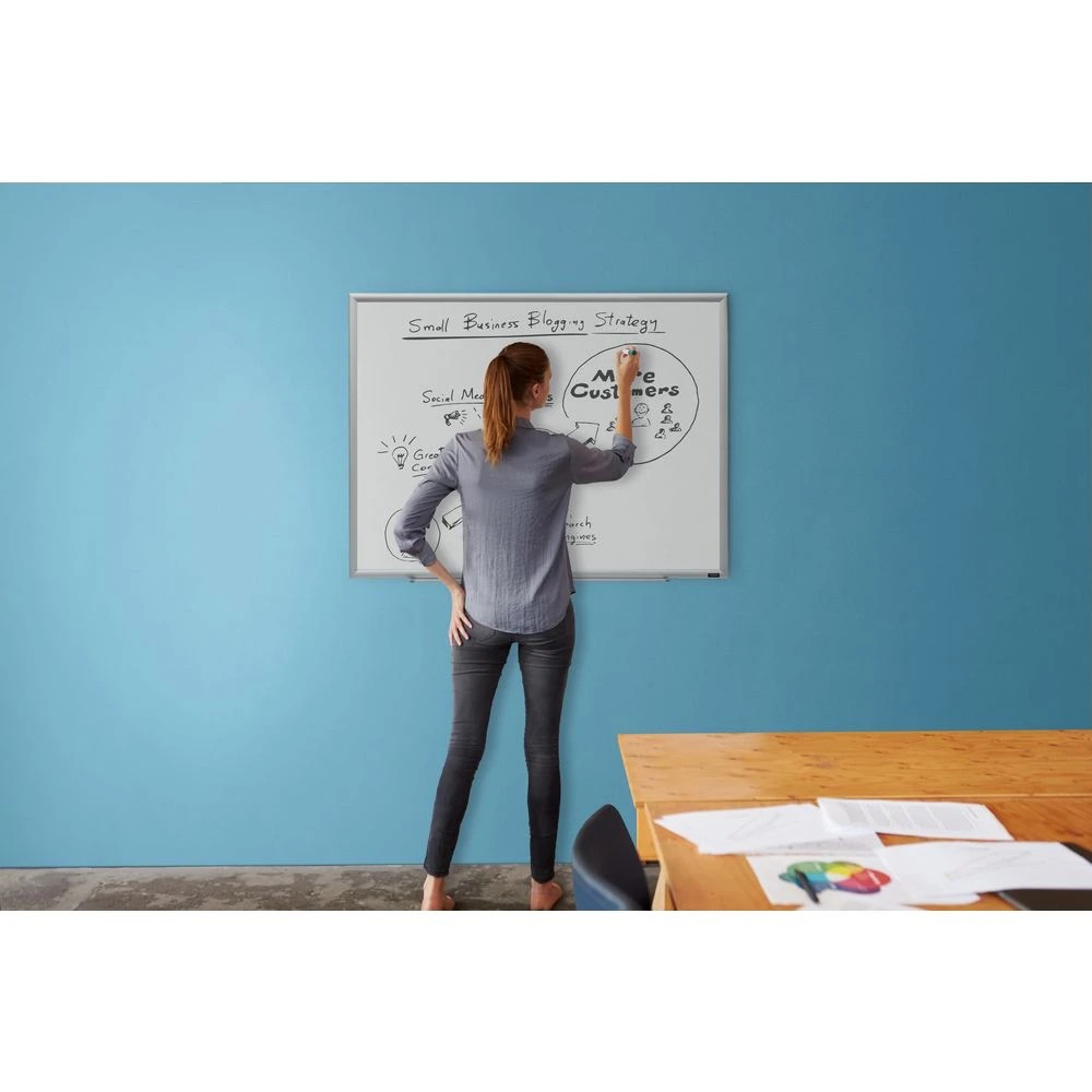 6 J.Burrows Porcelain Whiteboard Silver 1200 x 900mm, 6 of 6
