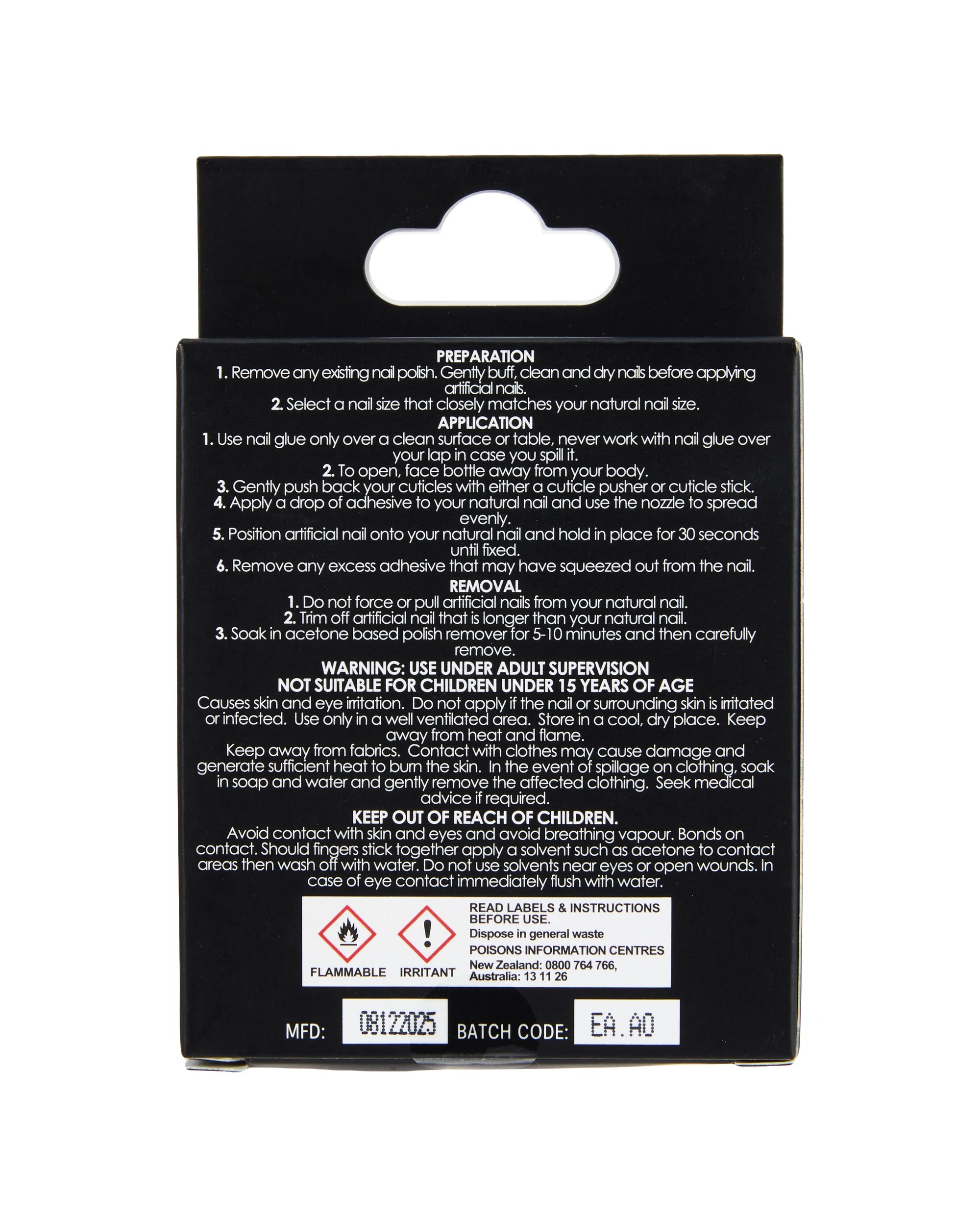 4 OXX Cosmetics 24 Pack Artificial Nails with Adhesive - Pointed Stiletto Shape, Brown French Tips, 4 of 4