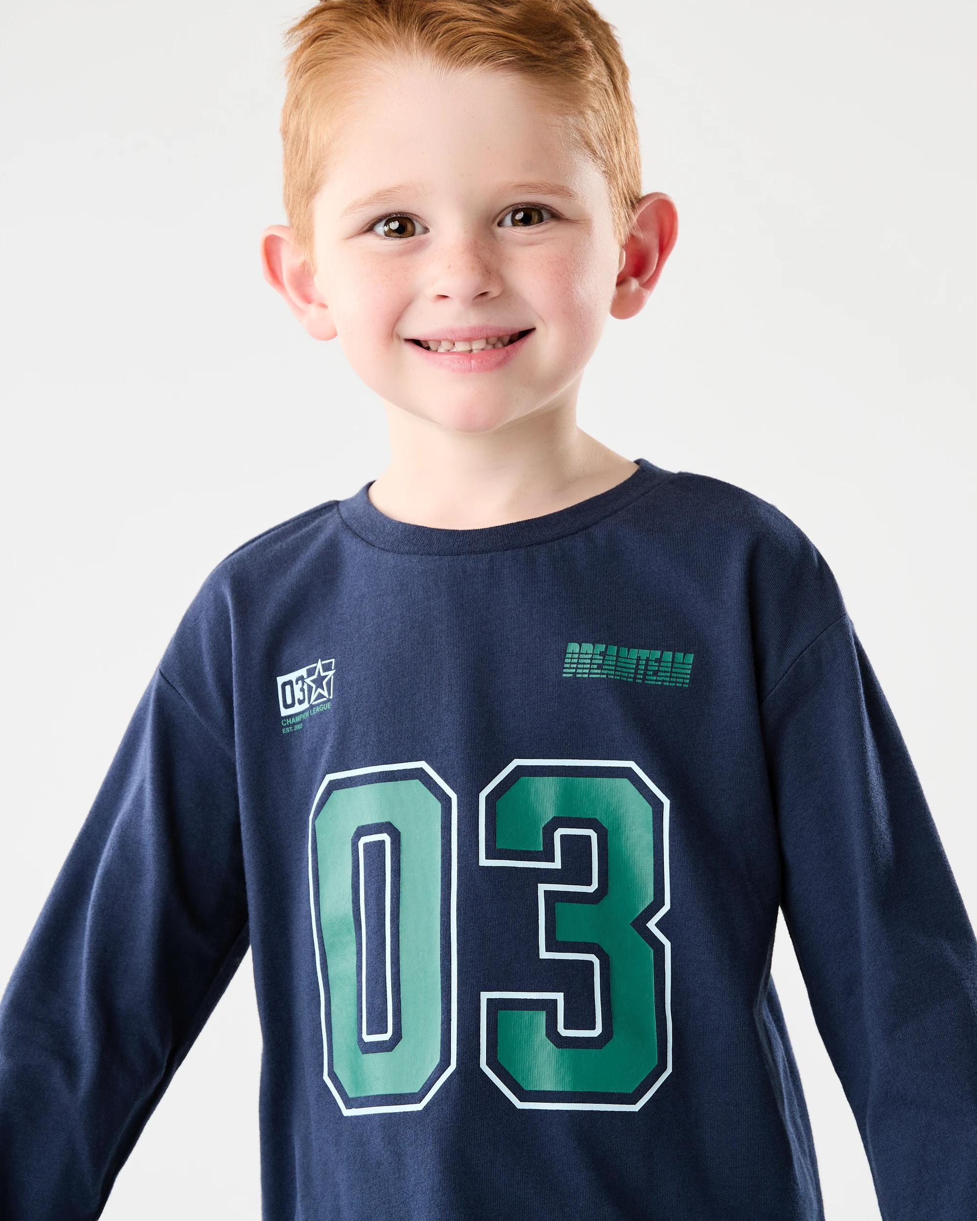 4 Knit Woven Pyjama Set Nvy Team, 4 of 8