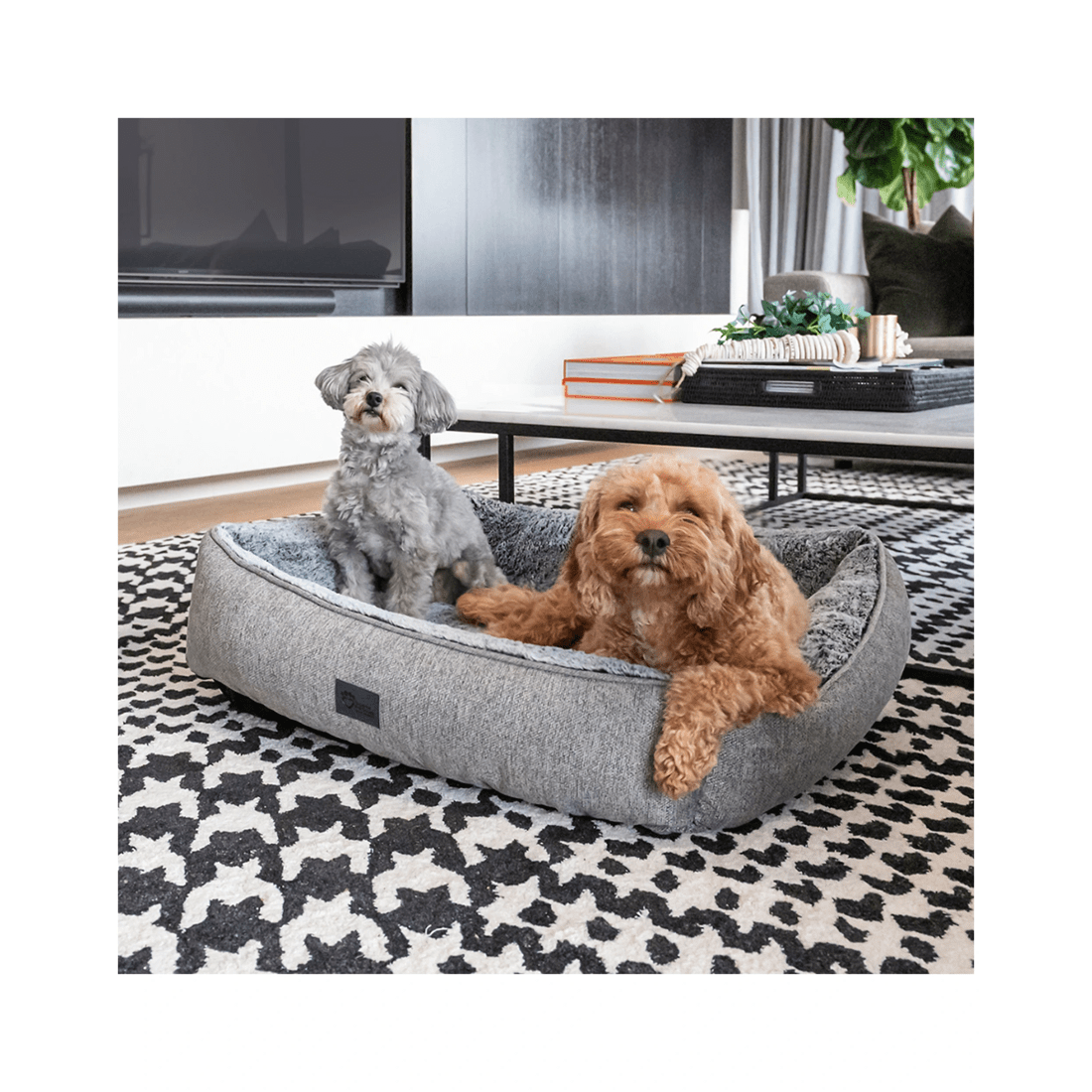 5 Superior Pet Goods Jumbo Faux Fur Dog Lounger Bed Grey Comfort Pet Bedding - Machine Washable Non Slip Base
 - Grey, 5 of 5
