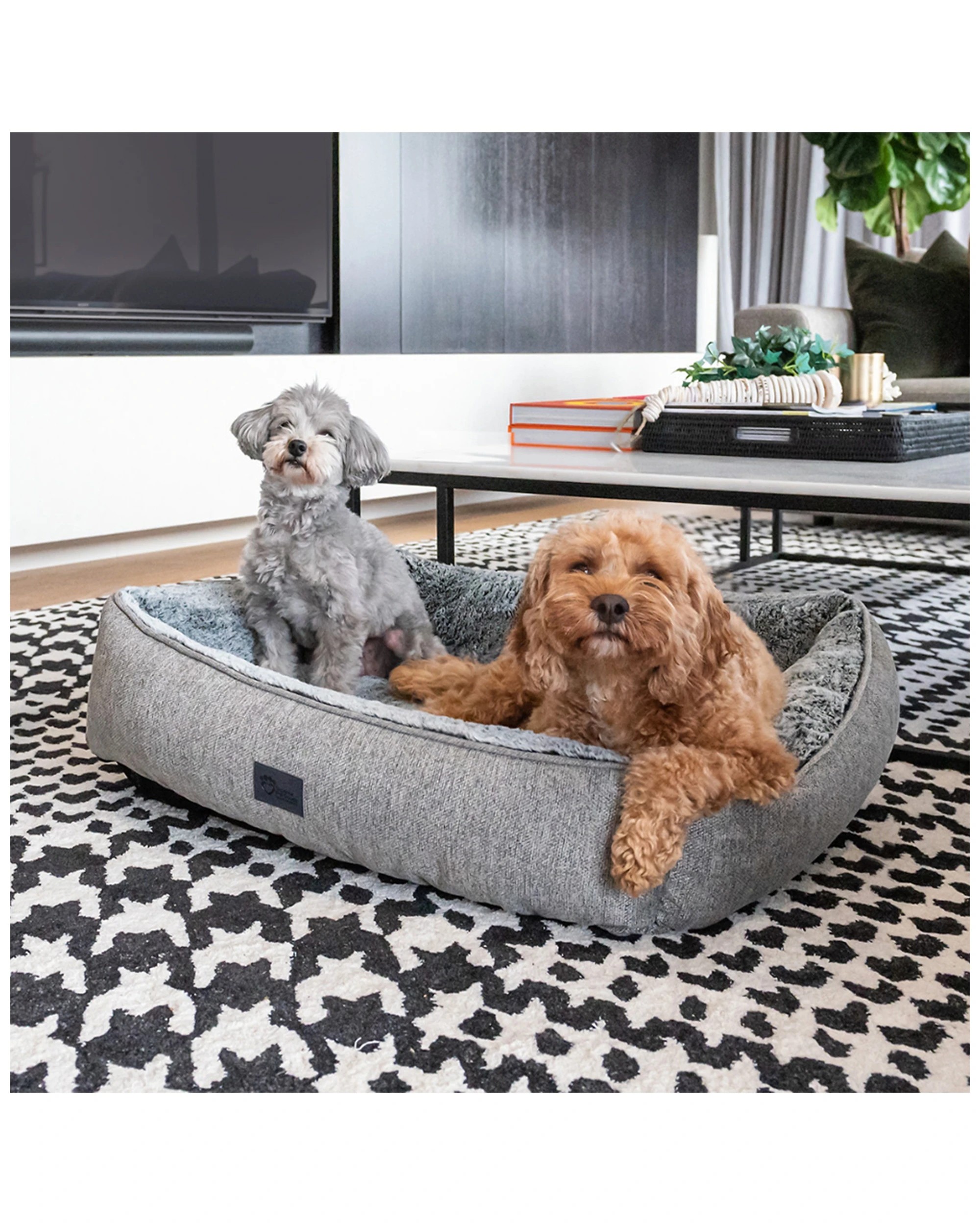 5 Superior Pet Goods Jumbo Faux Fur Dog Lounger Bed Grey Comfort Pet Bedding - Machine Washable Non Slip Base
 - Grey, 5 of 5