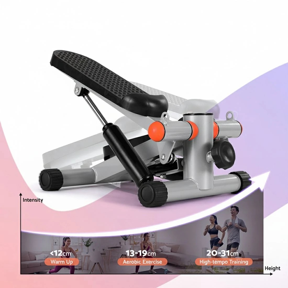 4 Everfit Mini Stepper with Resistance Rope Aerobic for Exercise Compact Home Workout - Black, 4 of 7