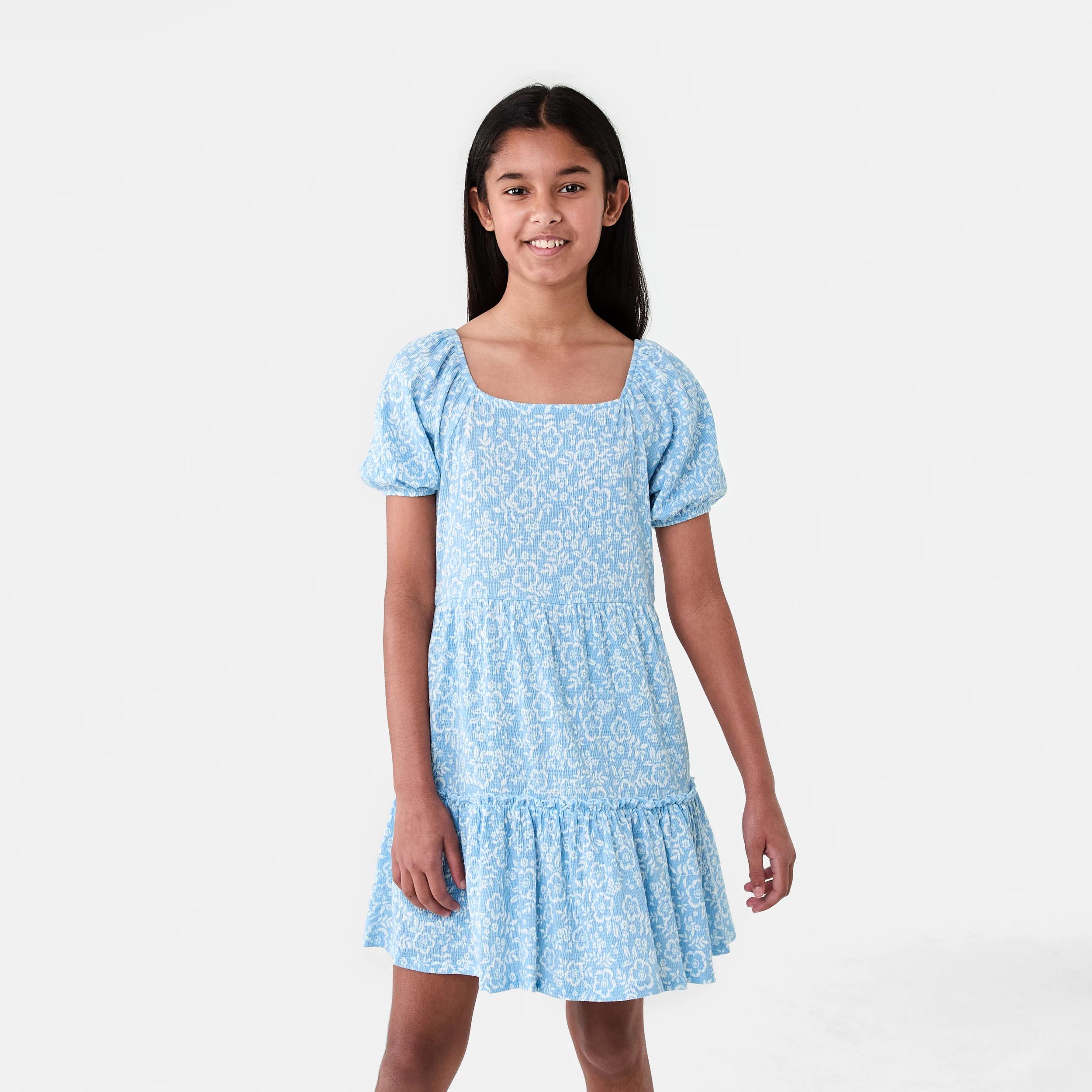 1 Crinkle Dress Blu Floral, 1 of 8