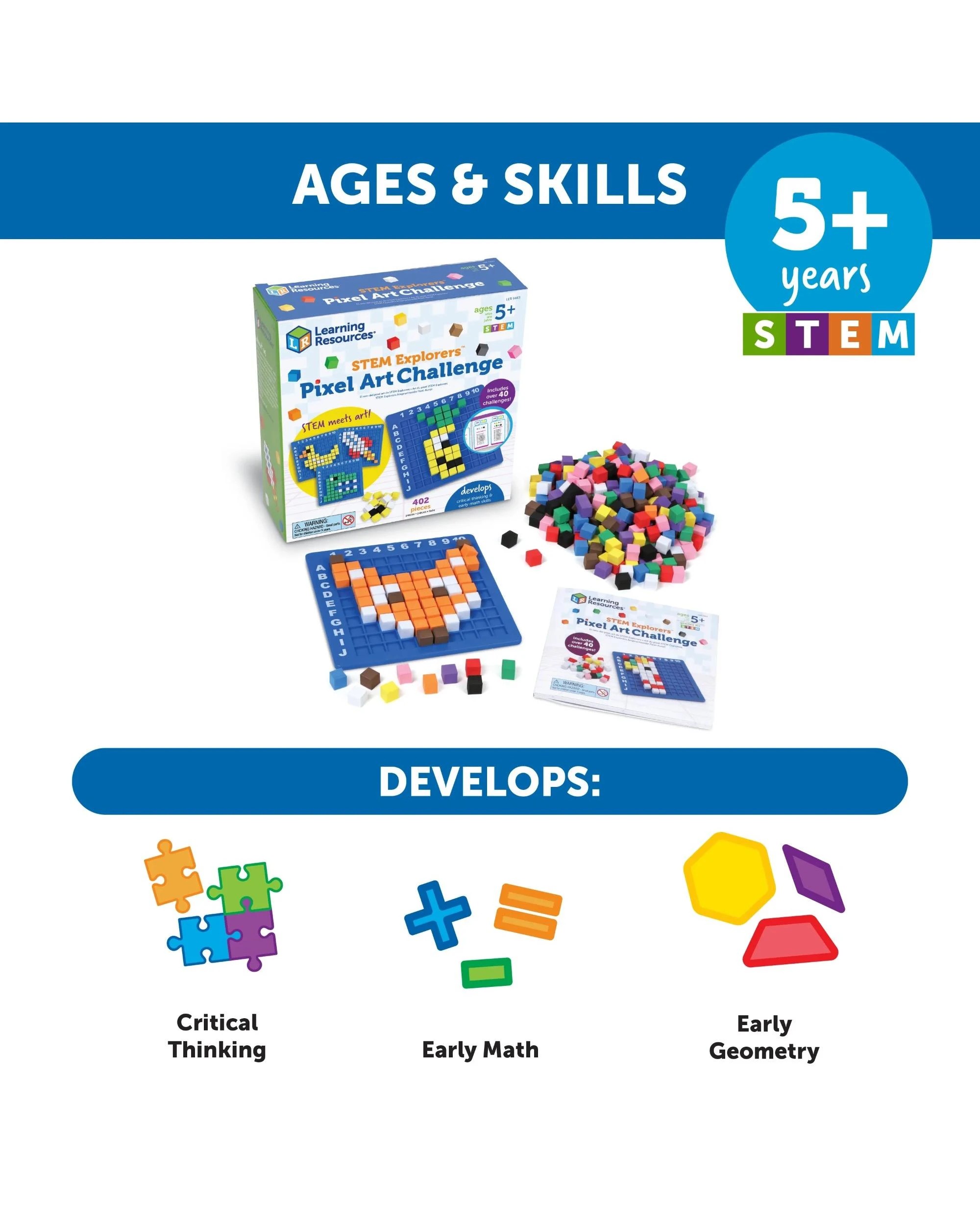 6 Learning Resources STEM Explorers Pixel Art Challenge, 6 of 6