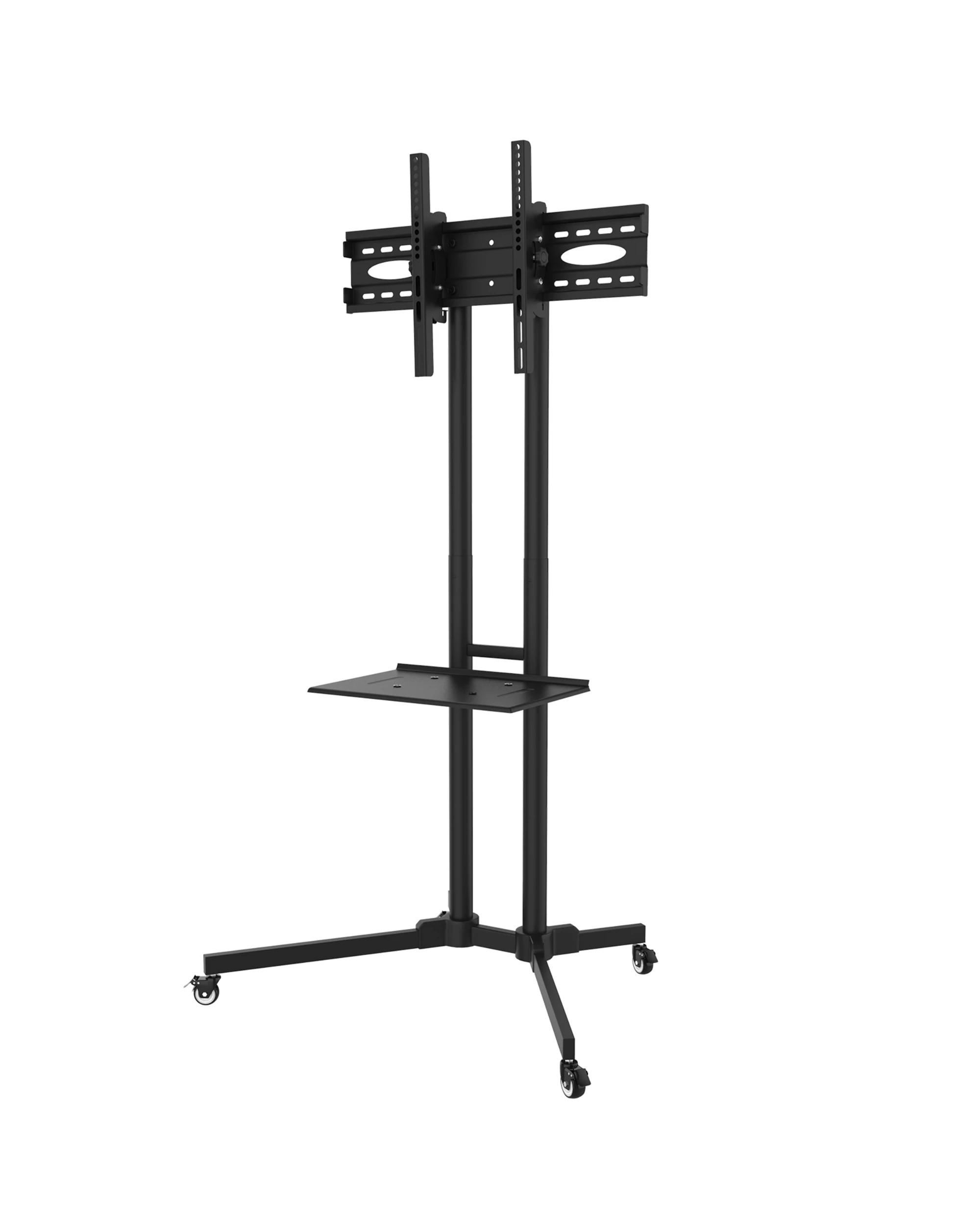 1 Advwin Mobile Tv Stand With Laptop Shelf and Wheels For 32"-65" Adjustable Height, 1 of 9