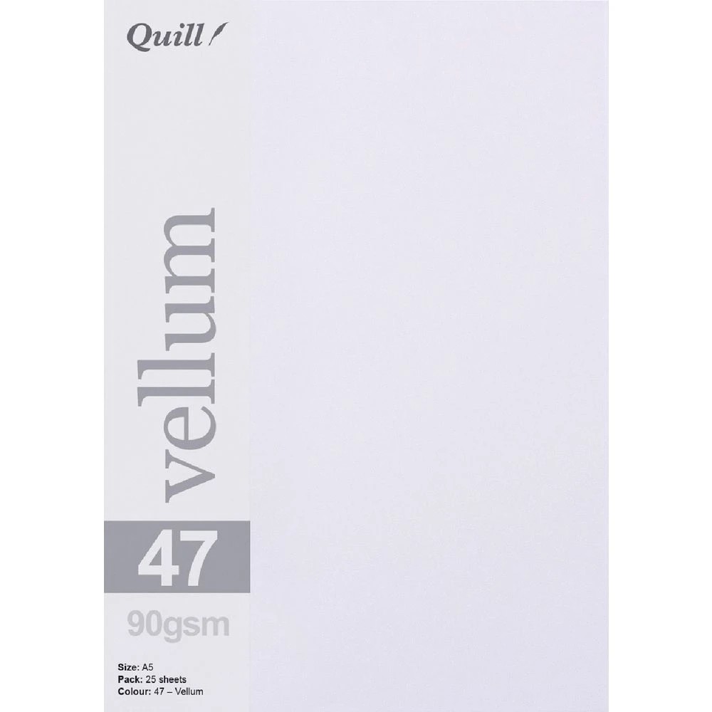 1 Quill A5 90gsm Vellum Paper Transparent 25 Pack, 1 of 1