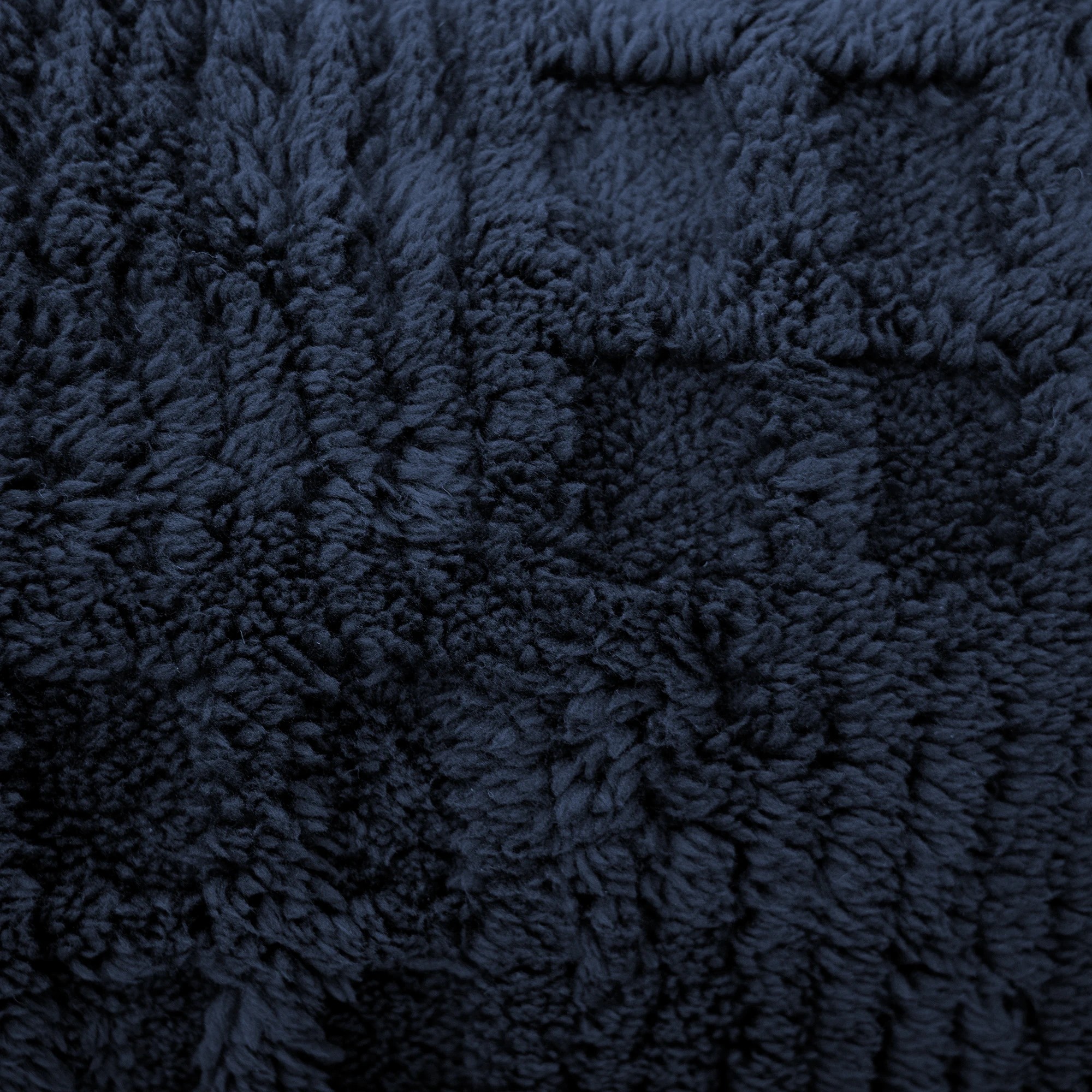 3 Bambury Lattice Sherpa Plush Fleece Soft Check Pattern Blanket 300gsm Navy - Double/Queen - Blue, 3 of 3
