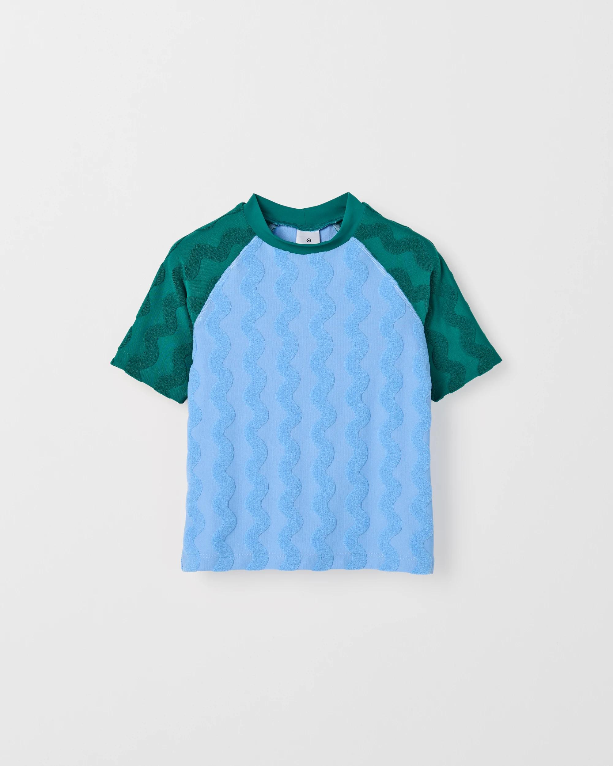 2 Target Kids Short Sleeve Swim Rash Vest BLUE + GREEN, 2 of 2