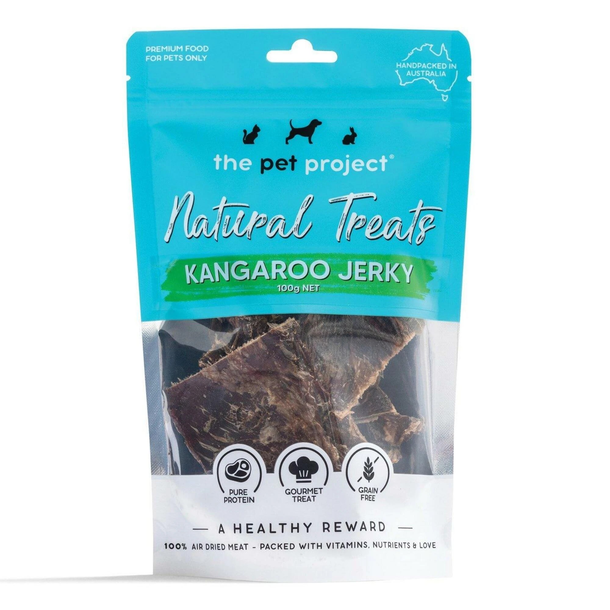 1 The Pet Project Natural Treats Kangaroo Jerky 100g, 1 of 1