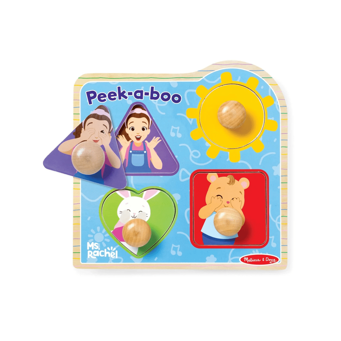 2 Melissa & Doug Melissa and Doug Ms Rachel Wooden Peek-A-Boo Jumbo Peg Puzzle, 2 of 9