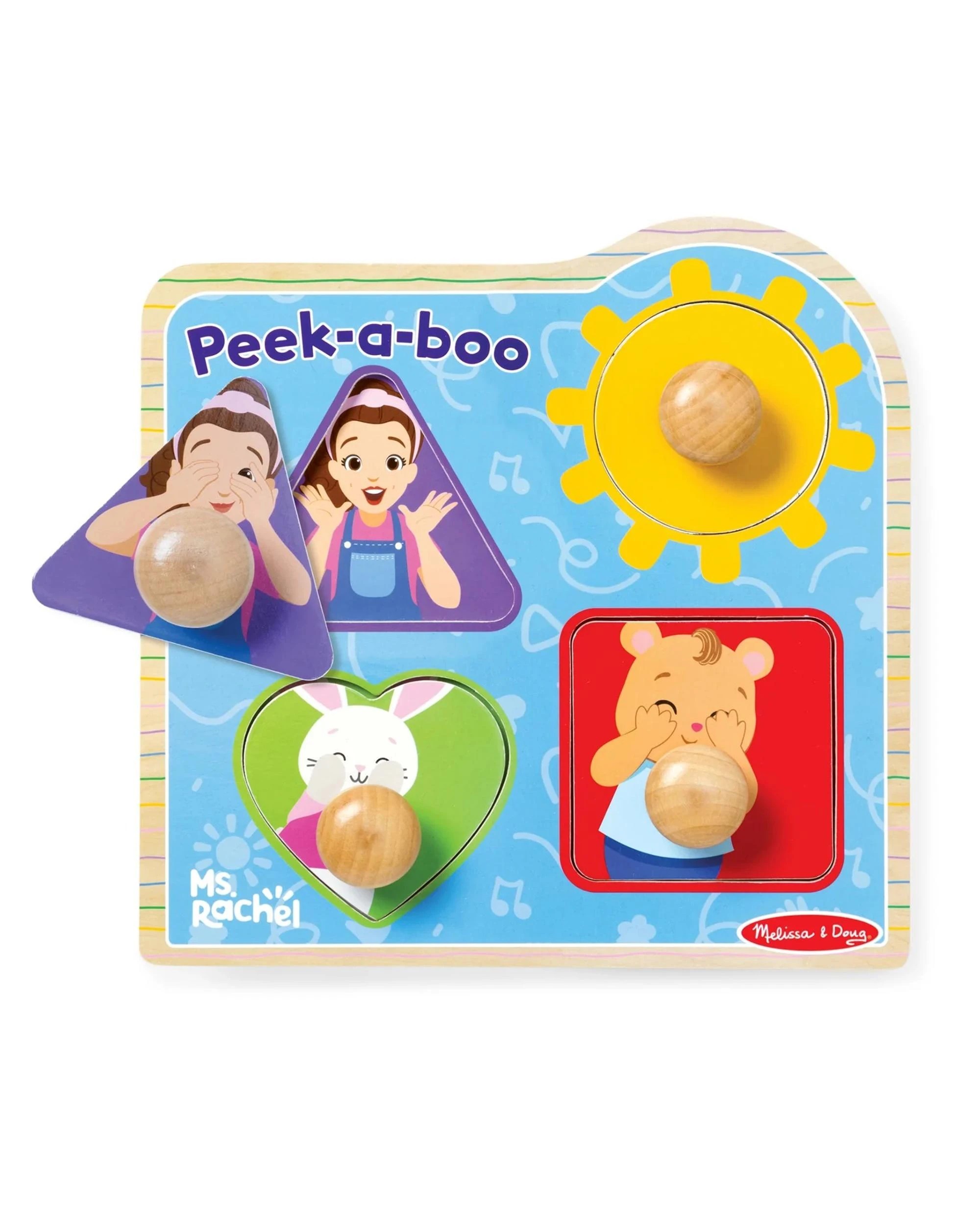 2 Melissa & Doug Melissa and Doug Ms Rachel Wooden Peek-A-Boo Jumbo Peg Puzzle, 2 of 9