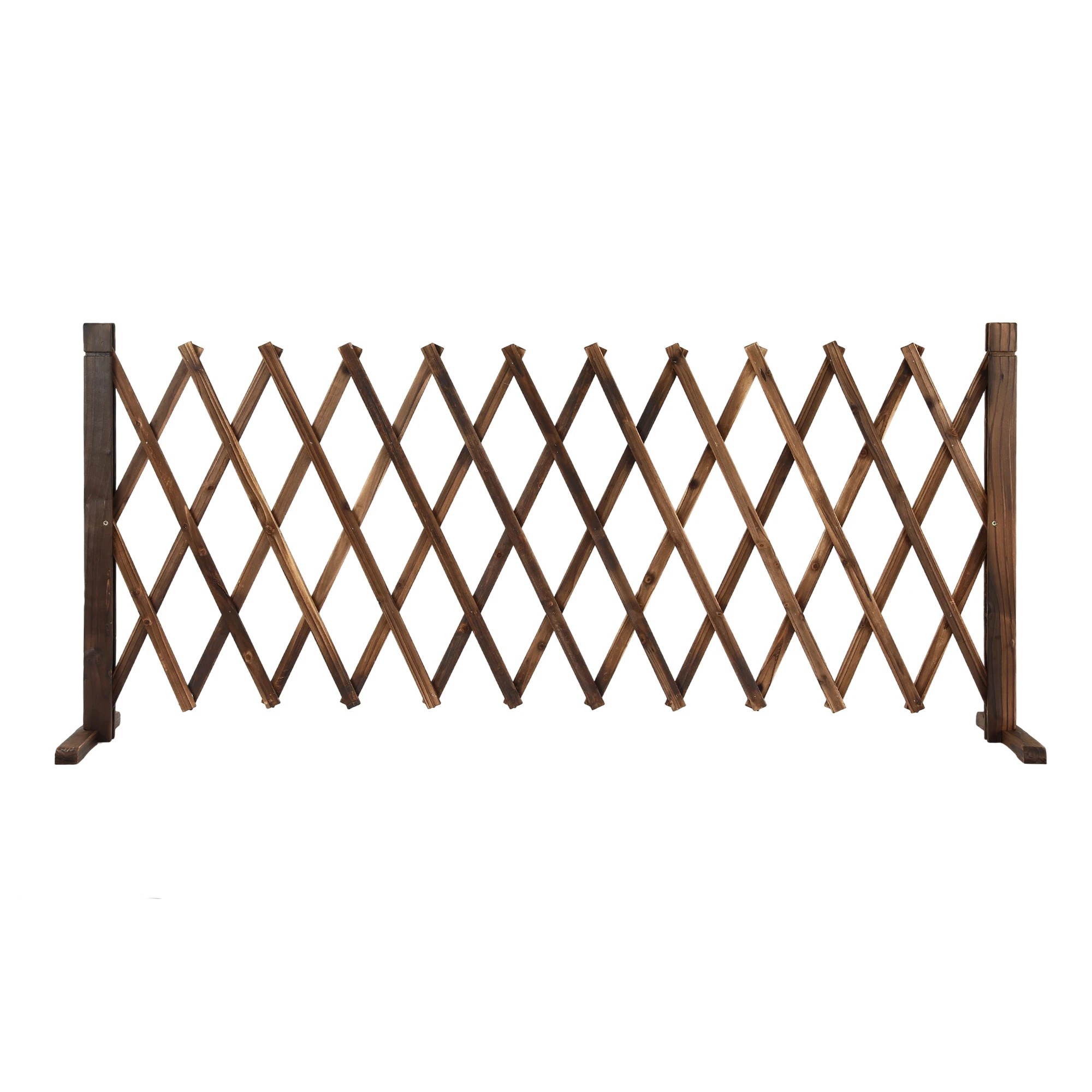 2 Gardeon Garden Fences Expandable Wooden Trellis Fence Plant Frame 200cm - Charcoal, 2 of 8