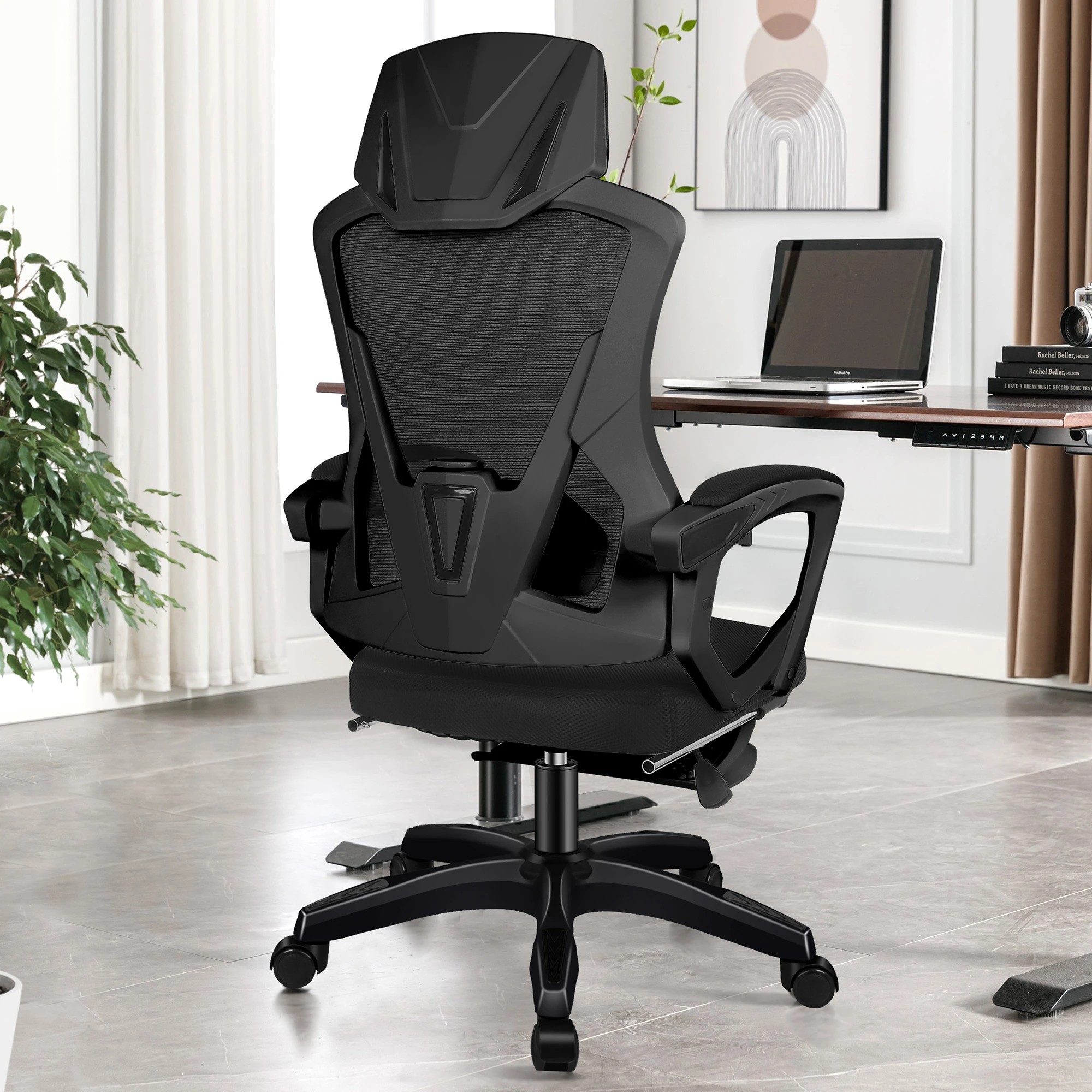 3 Alfordson Mesh Office Chair Racing Executive Computer Fabric Seat Recliner Work - Black, 3 of 10