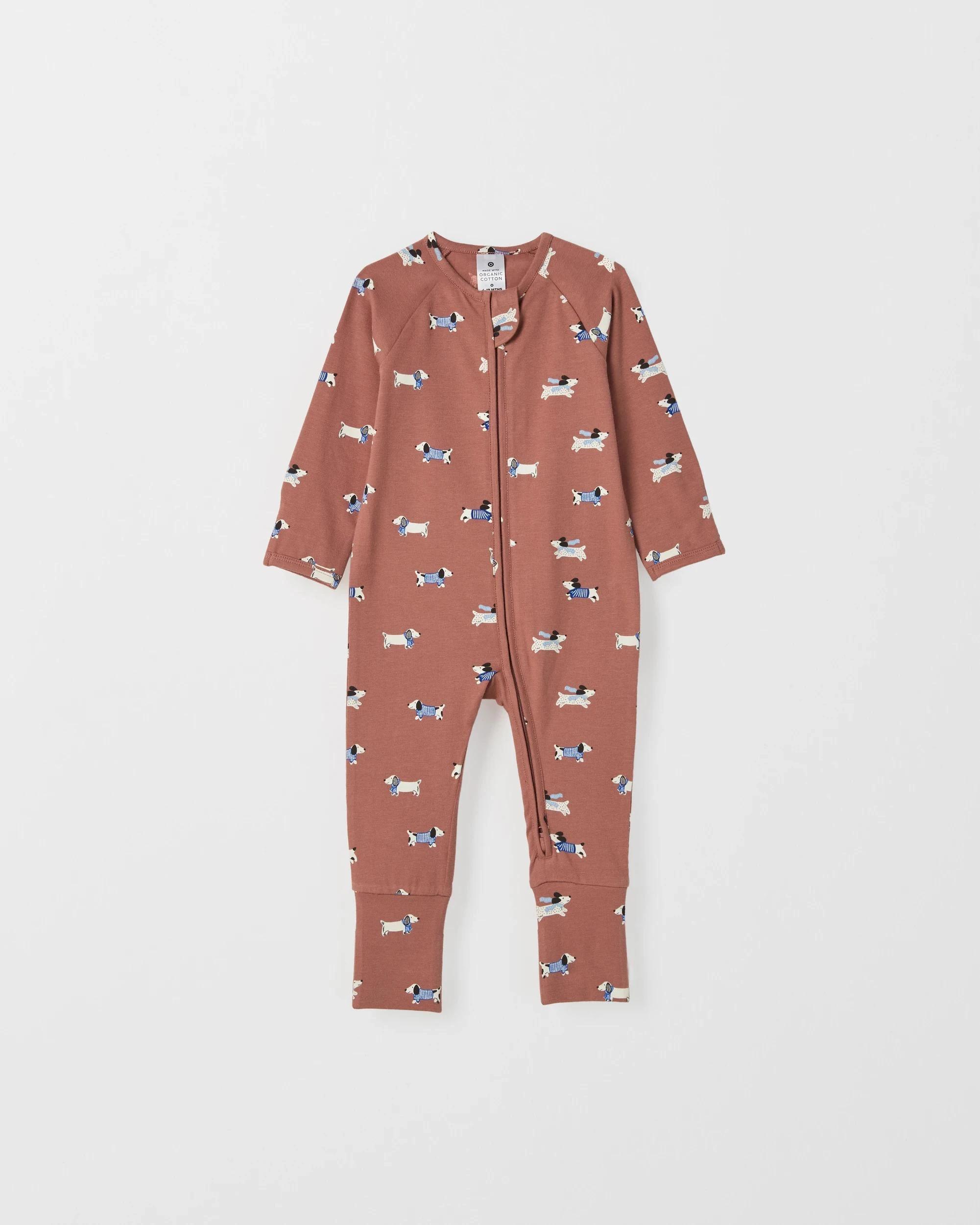 3 Target Baby Baby Organic Cotton Zip Front Footless Coverall SAUSAGE DOG, 3 of 4